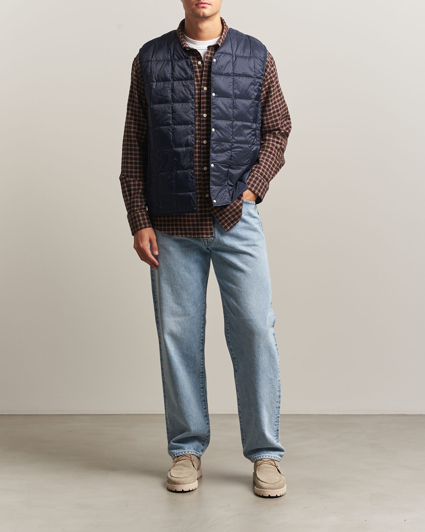 Herre | Vester | TAION | V-Neck Lightweight Down Vest Dark Navy