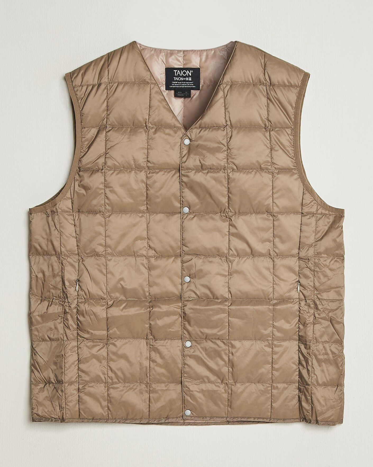 Herre | Vester | TAION | V-Neck Lightweight Down Vest Khaki