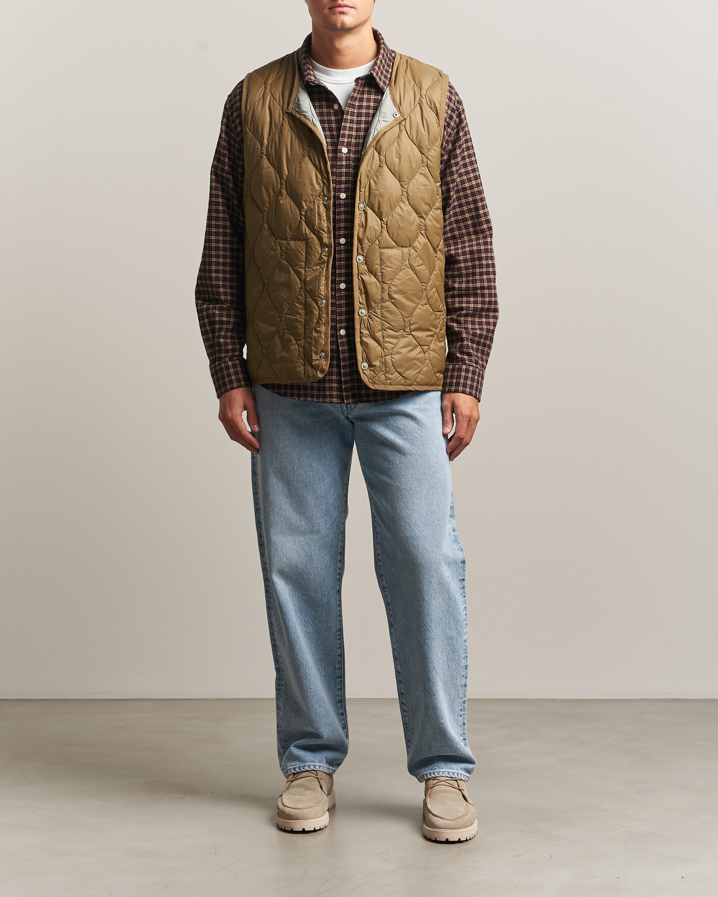 Herre | Vester | TAION | Military Crew Neck Down Vest Dark Khaki Olive