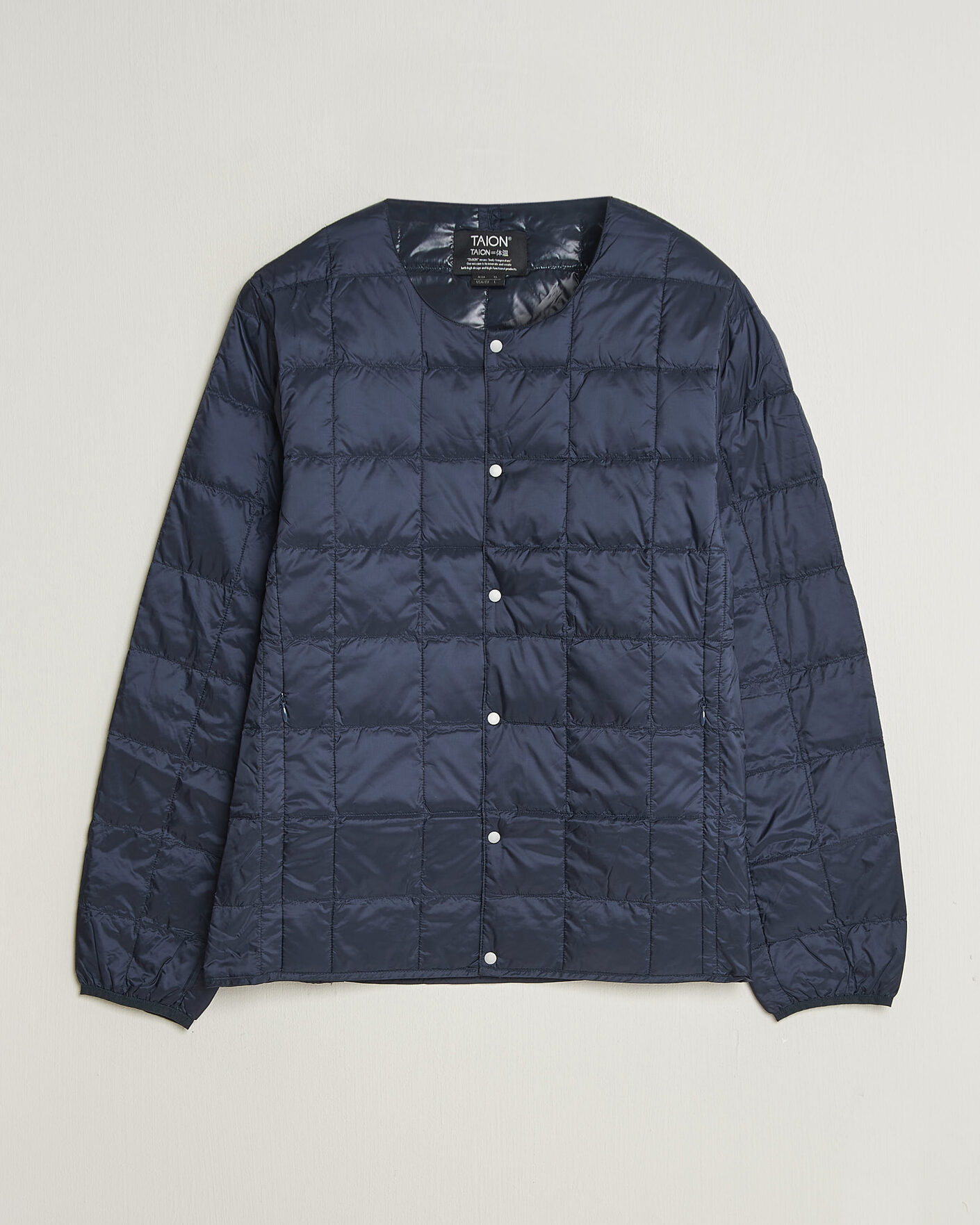 Herre | Jakker | TAION | Crew Neck Button Down Jacket Dark Navy