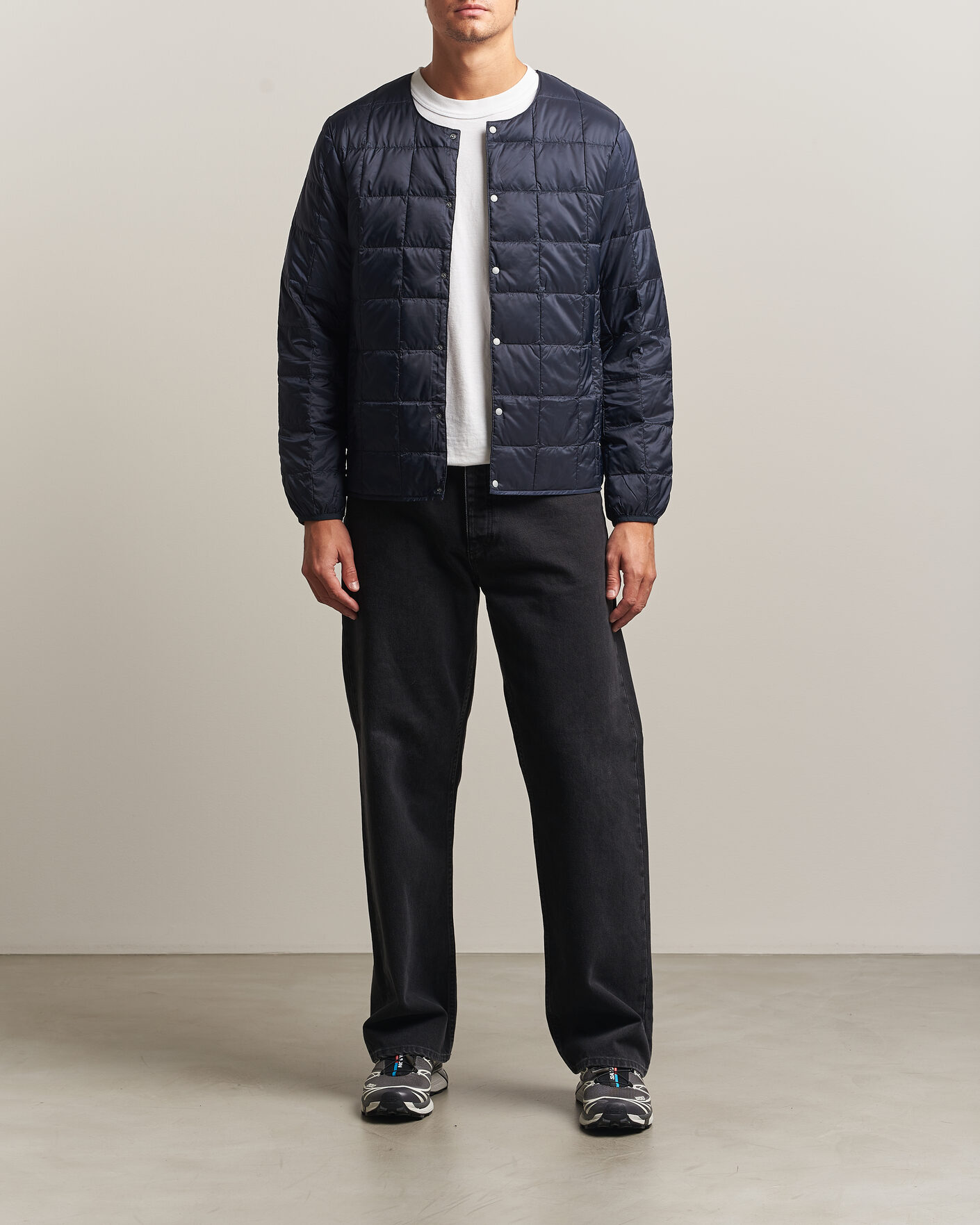 Herre | Jakker | TAION | Crew Neck Button Down Jacket Dark Navy