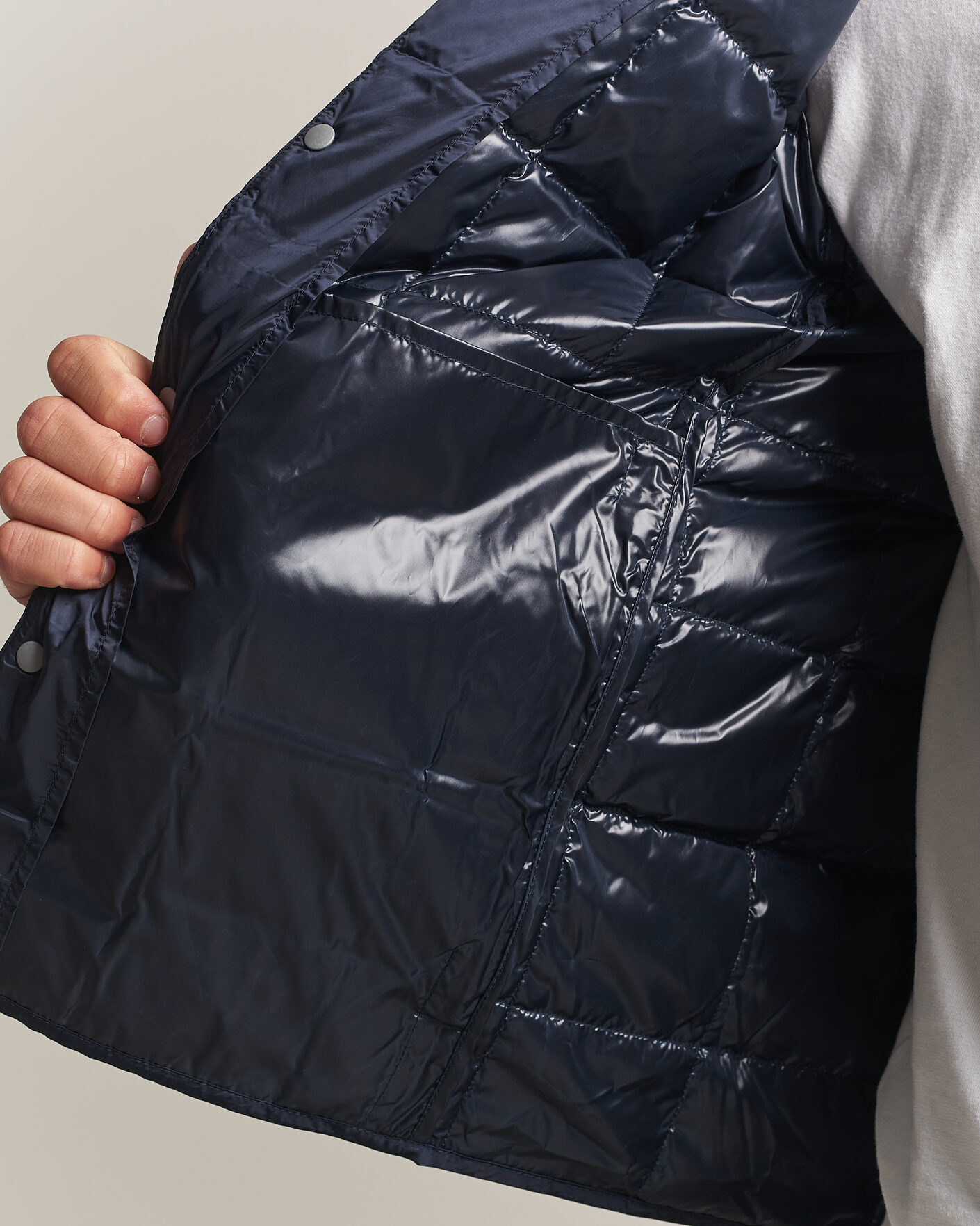 Herre | Jakker | TAION | Crew Neck Button Down Jacket Dark Navy