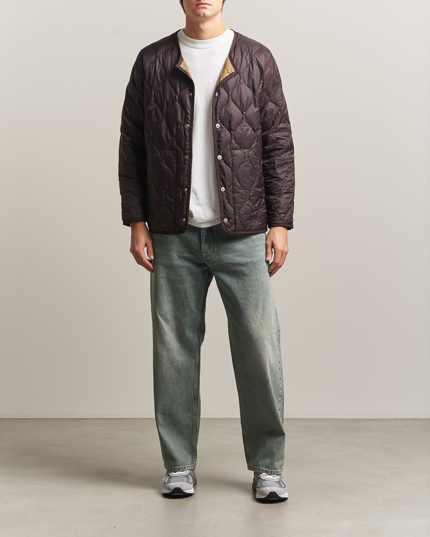 Herre | Jakker | TAION | Military Crew Neck Down Jacket Dark Choco