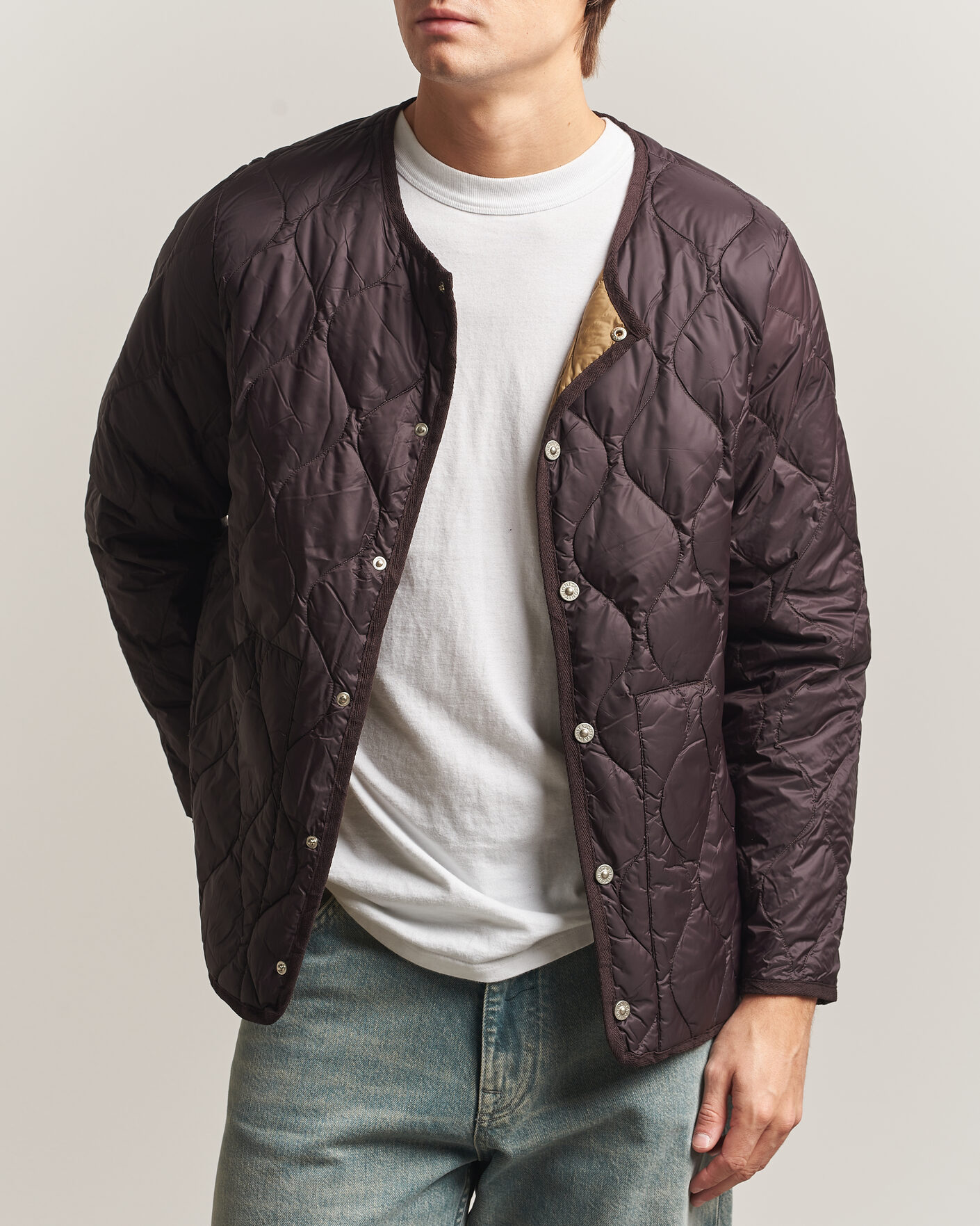 Herre | Jakker | TAION | Military Crew Neck Down Jacket Dark Choco