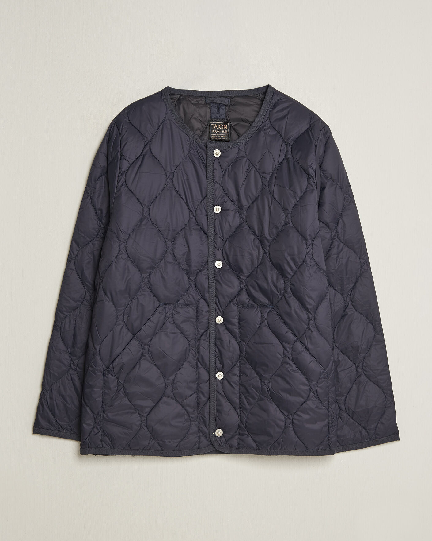 Herre | Jakker | TAION | Military Crew Neck Down Jacket Dark Navy