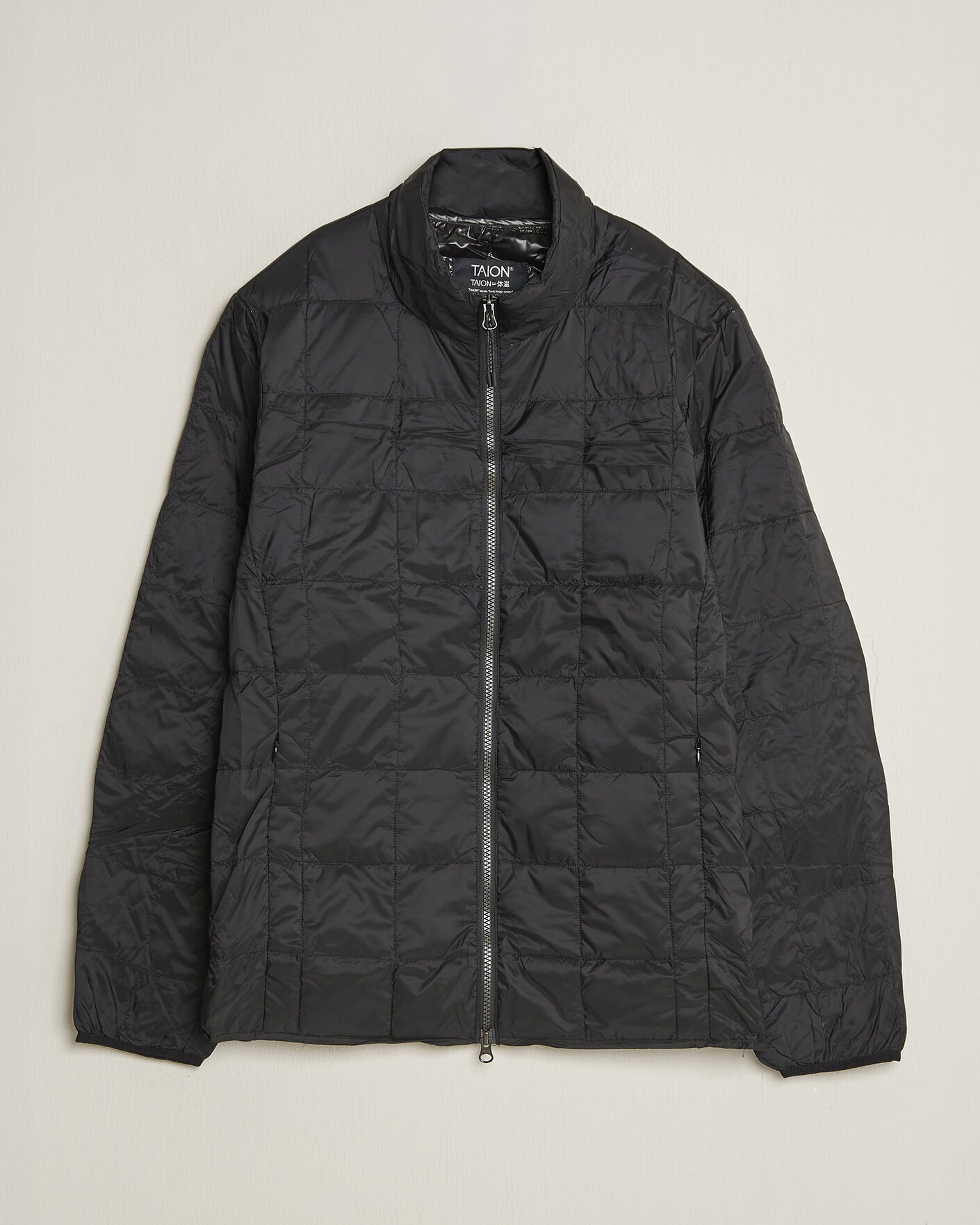 Herre | Jakker | TAION | High Neck Full Zip Lightweight Down Jacket Black