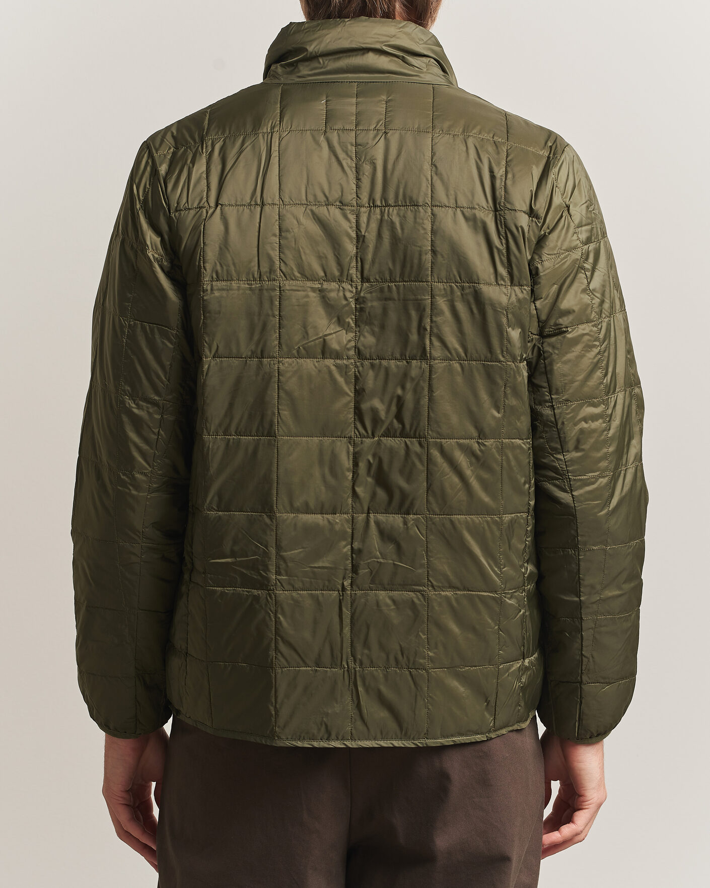 Herre | Jakker | TAION | High Neck Full Zip Lightweight Down Jacket Dark Olive