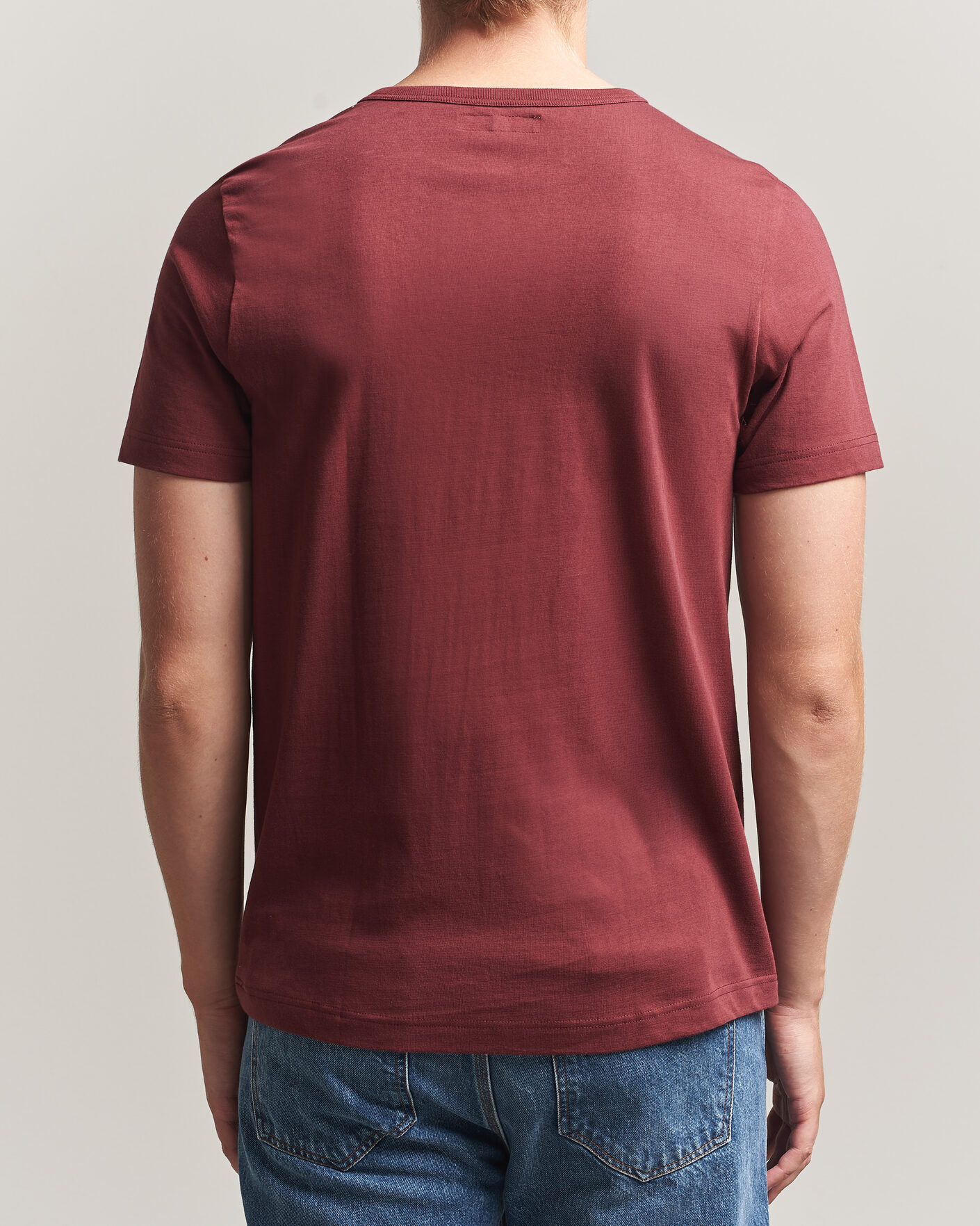 Herre | T-Shirts | Merz b. Schwanen | 1950s Classic Loopwheeled T-shirt Burgundy