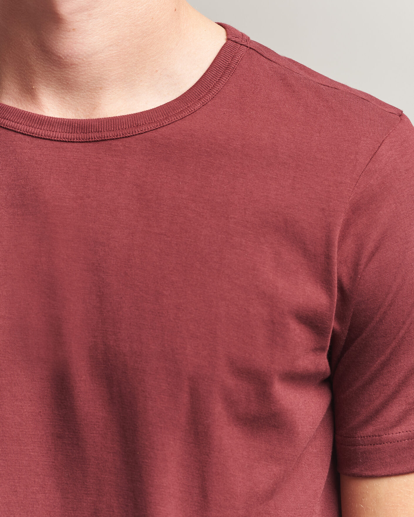 Herre | T-Shirts | Merz b. Schwanen | 1950s Classic Loopwheeled T-shirt Burgundy