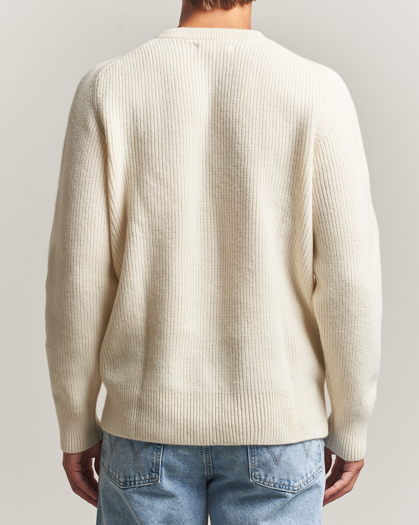 Herre | Gensere | Merz b. Schwanen | Merino/Cashmere Knitted Sweater Nature
