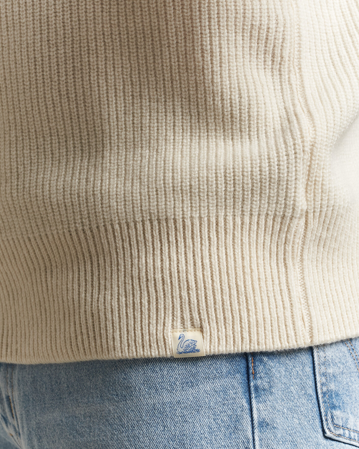 Herre | Gensere | Merz b. Schwanen | Merino/Cashmere Knitted Sweater Nature