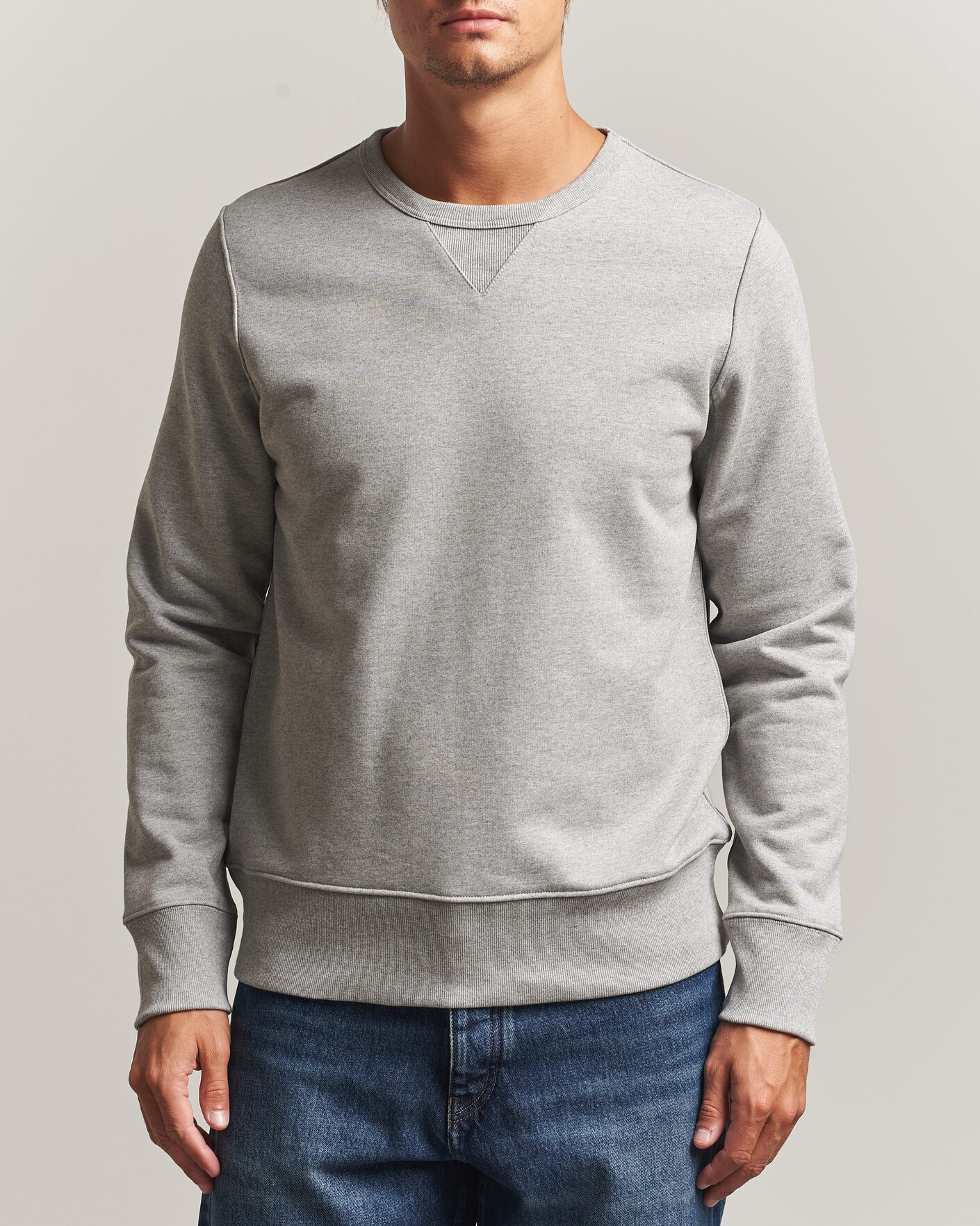 Herre | Gensere | Merz b. Schwanen | Classic Fit Loopwheeled Heavyweight Sweatshirt Grey Melange