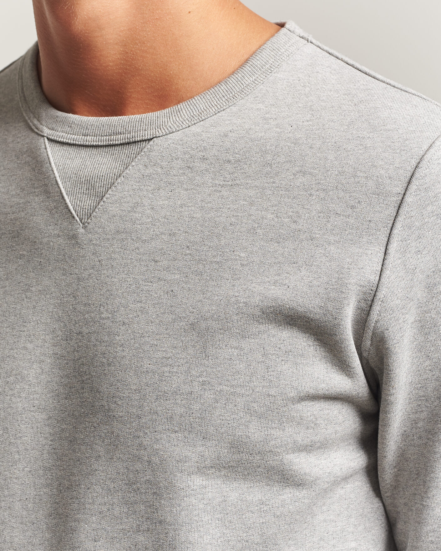 Herre | Gensere | Merz b. Schwanen | Classic Fit Loopwheeled Heavyweight Sweatshirt Grey Melange