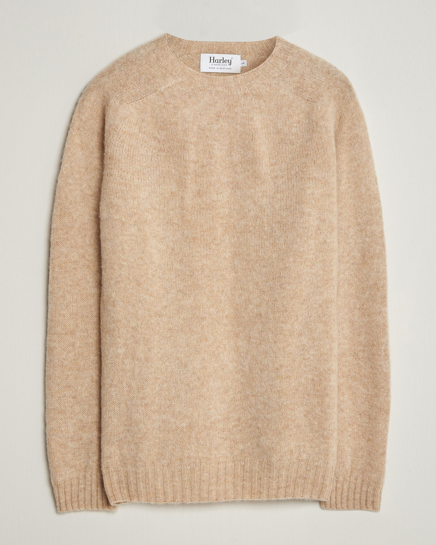 Herre | Gensere | Harley Of Scotland | Brushed Supersoft Lambswool Crewneck Calico