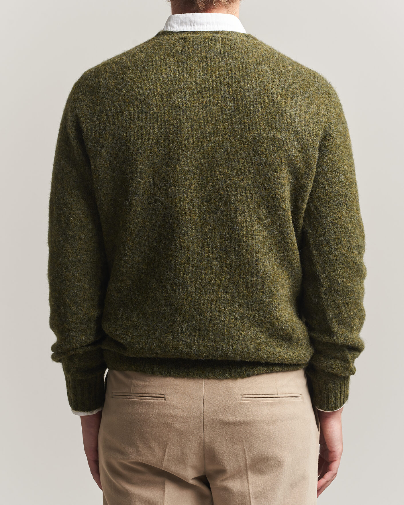 Herre | Gensere | Harley Of Scotland | Brushed Supersoft Lambswool Crewneck Scots Pine