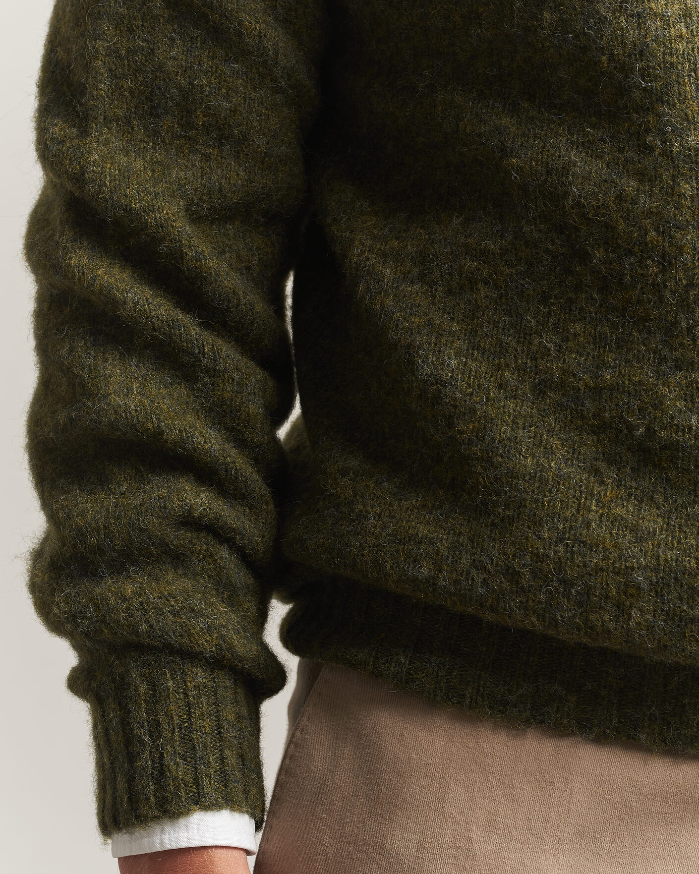 Herre | Gensere | Harley Of Scotland | Brushed Supersoft Lambswool Crewneck Scots Pine