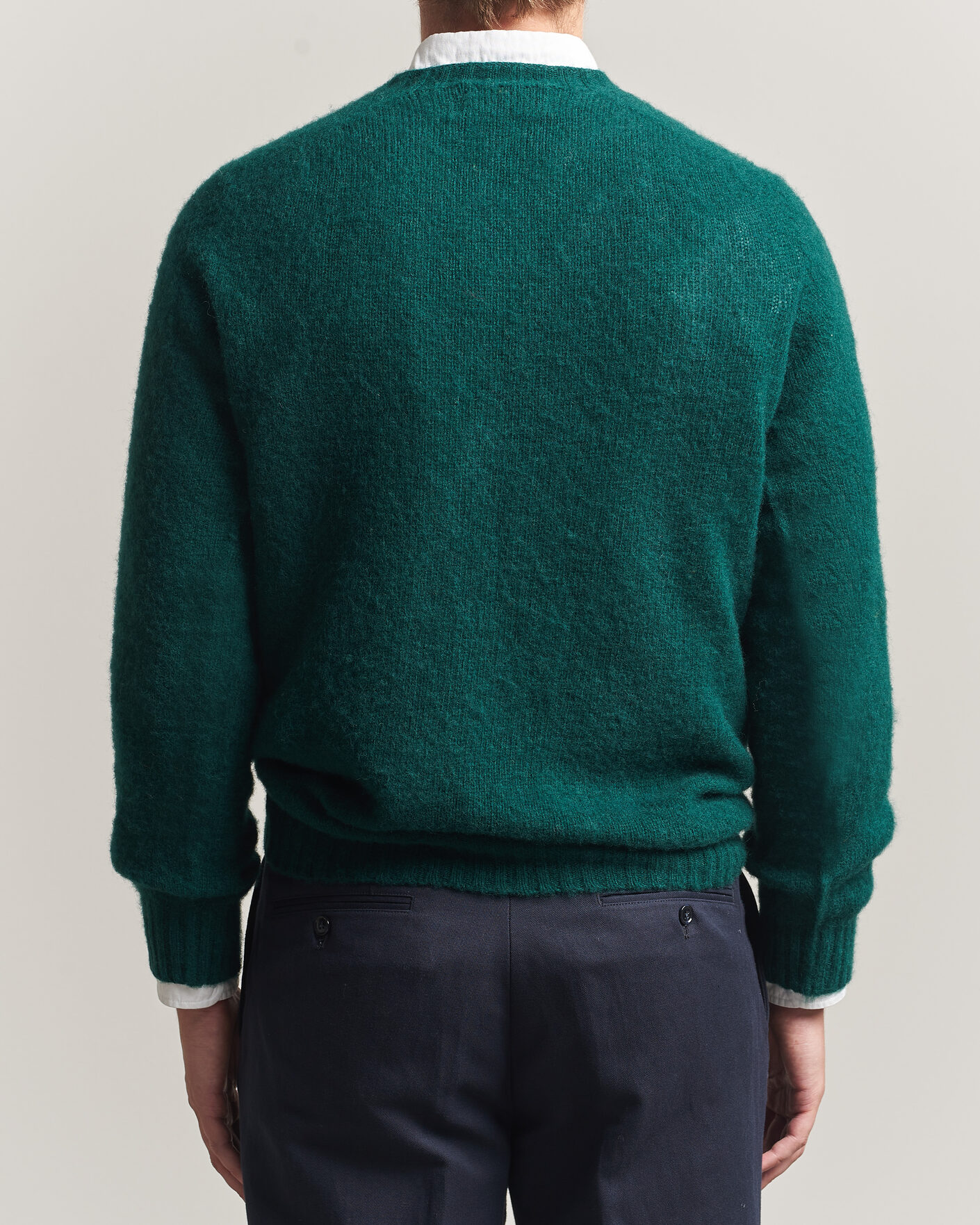 Herre | Gensere | Harley Of Scotland | Brushed Supersoft Lambswool Crewneck Tartan
