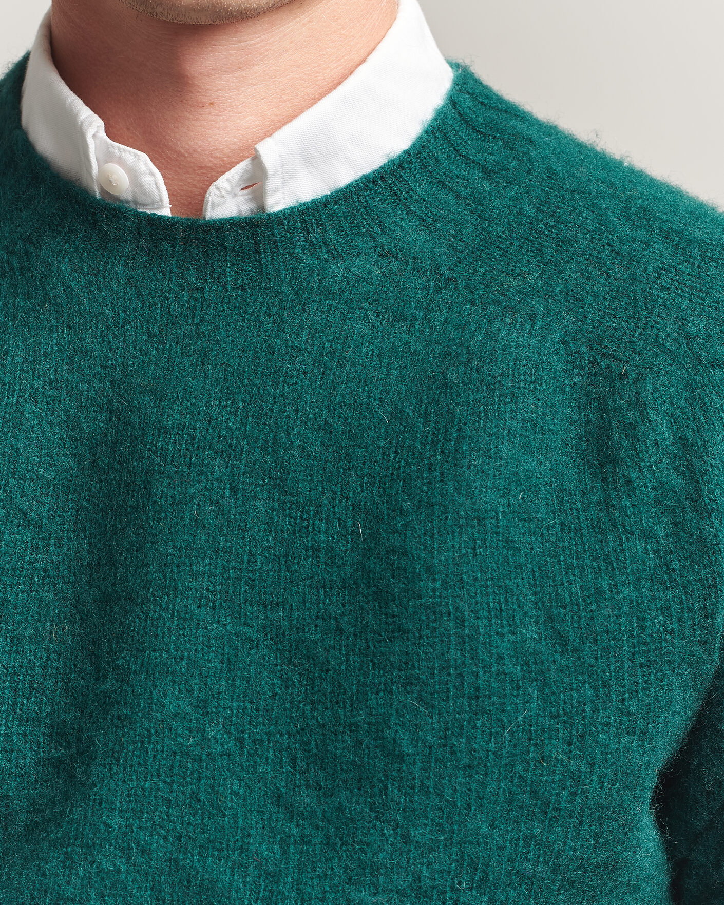 Herre | Gensere | Harley Of Scotland | Brushed Supersoft Lambswool Crewneck Tartan