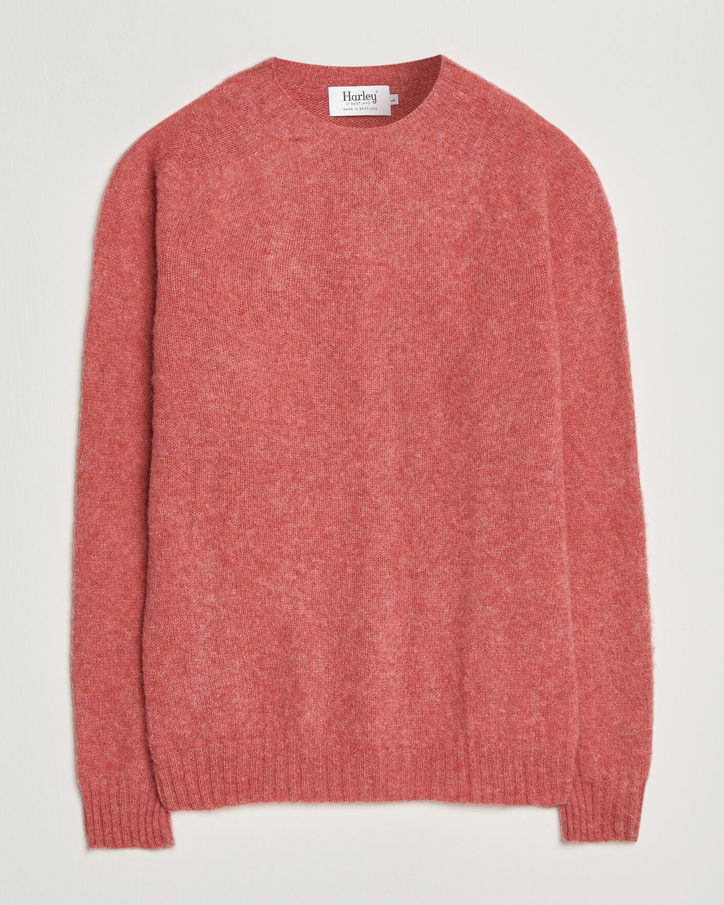Herre | Gensere | Harley Of Scotland | Brushed Supersoft Lambswool Crewneck Tea Rose