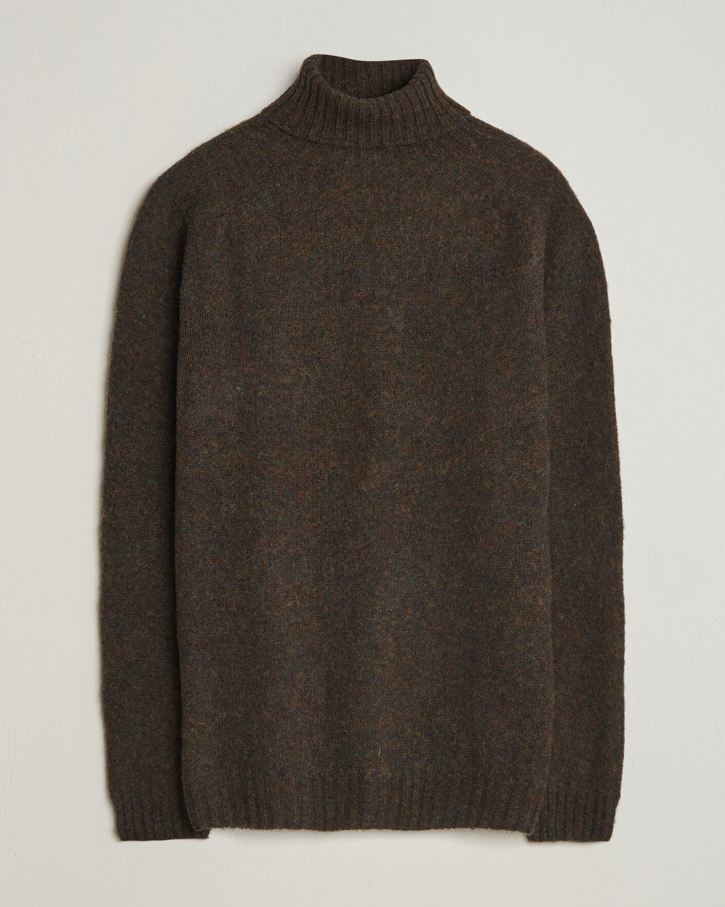 Herre | Gensere | Harley Of Scotland | Brushed Supersoft Lambswool Rollneck Carob