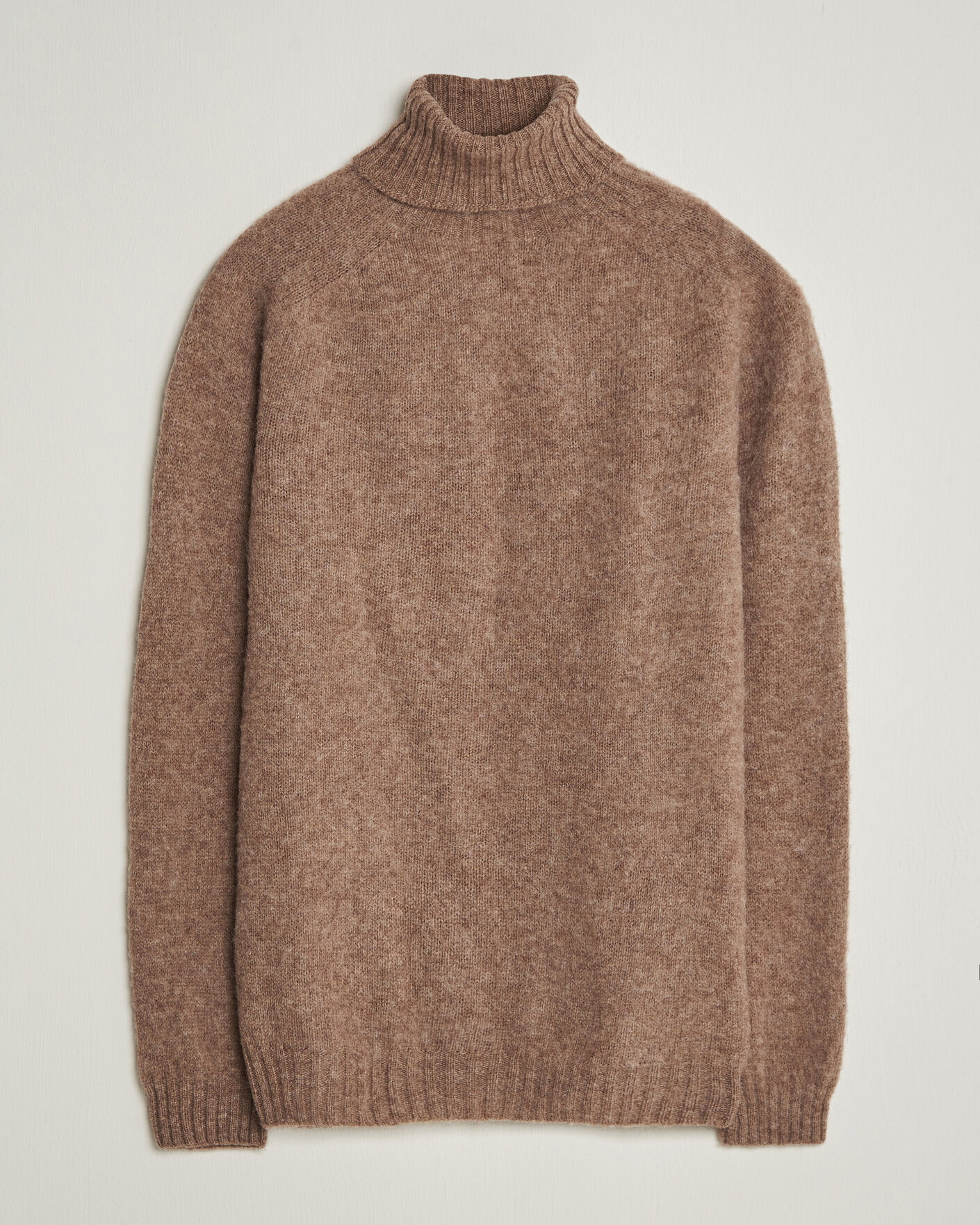 Herre | Gensere | Harley Of Scotland | Brushed Supersoft Lambswool Rollneck Tundra