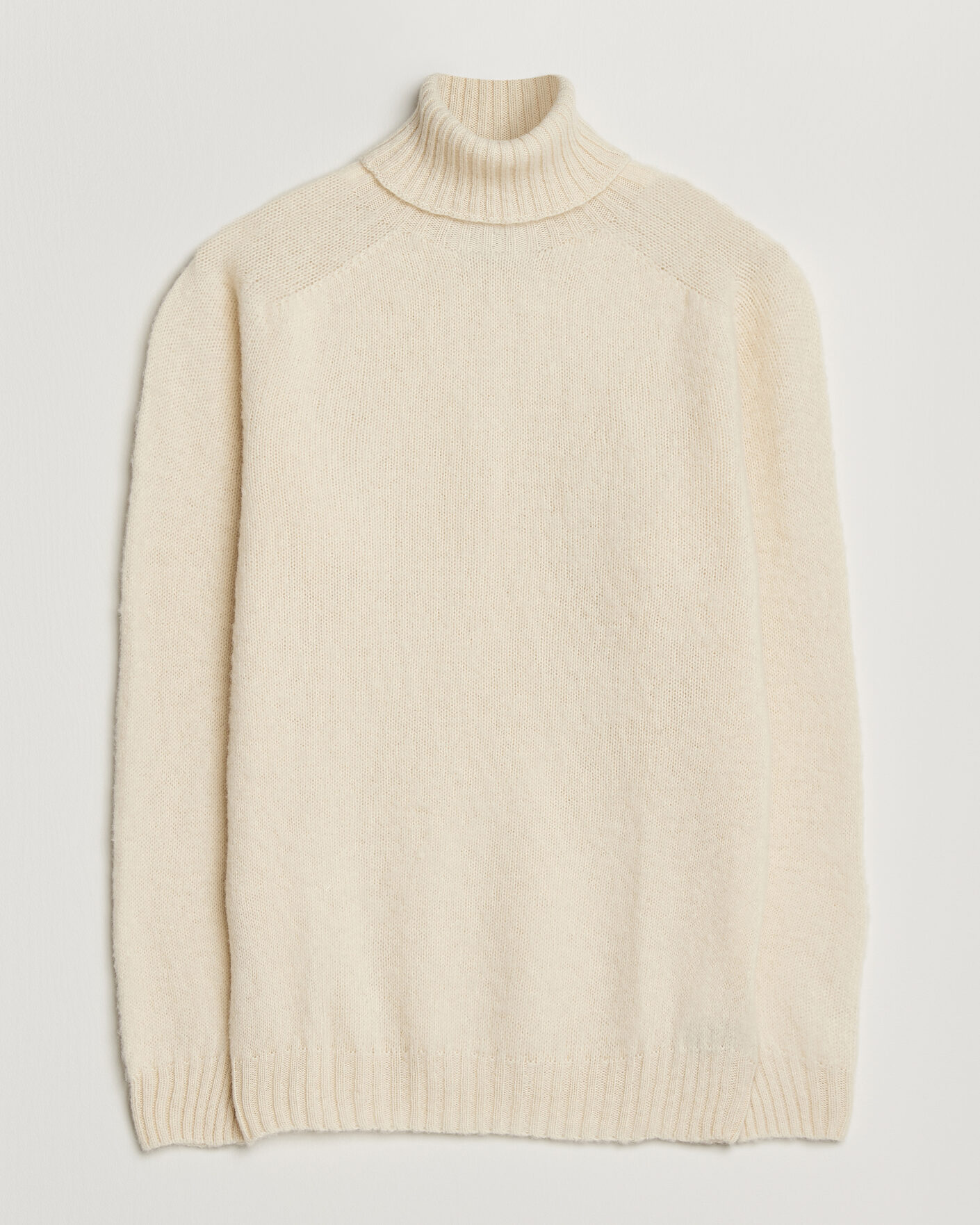 Herre | Gensere | Harley Of Scotland | Brushed Supersoft Lambswool Rollneck Vanilla