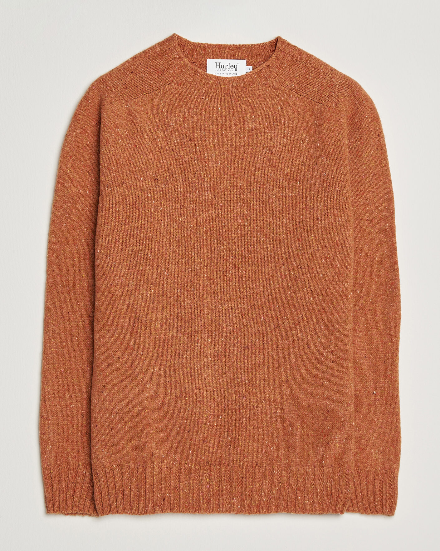 Herre | Business & Beyond | Harley Of Scotland | Donegal Wool Crewneck Orange