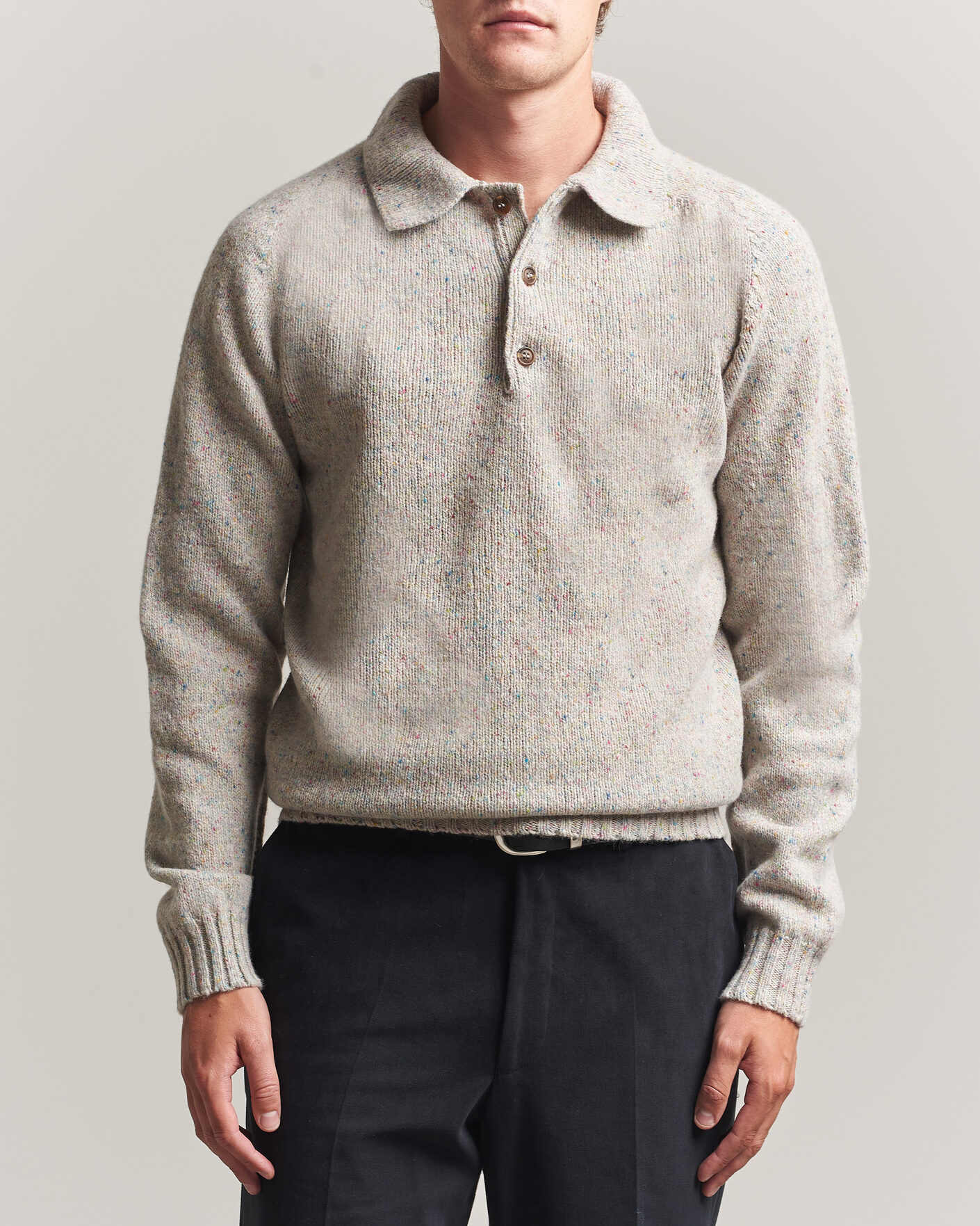 Herre | Gensere | Harley Of Scotland | Donegal Wool Polo Machair