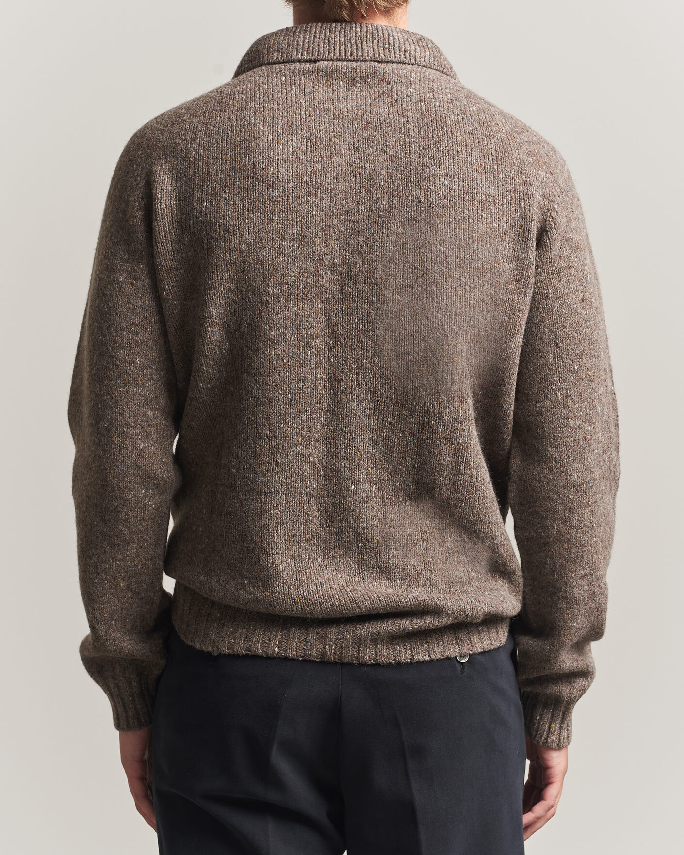 Herre | Gensere | Harley Of Scotland | Donegal Wool Polo Brown