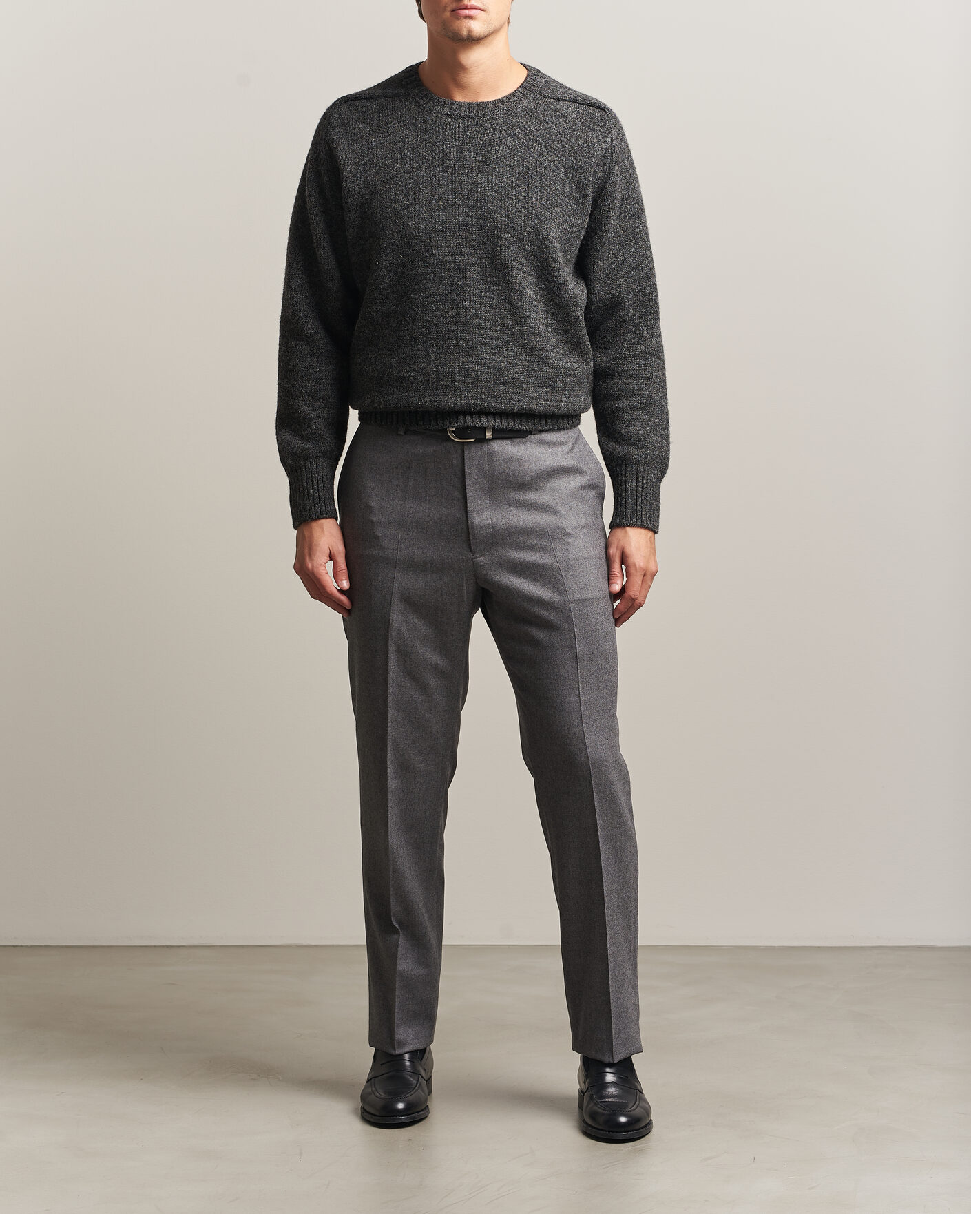 Herre | Gensere | Kamakura Shirts | 5 Gauge Shetland Sweater Gray