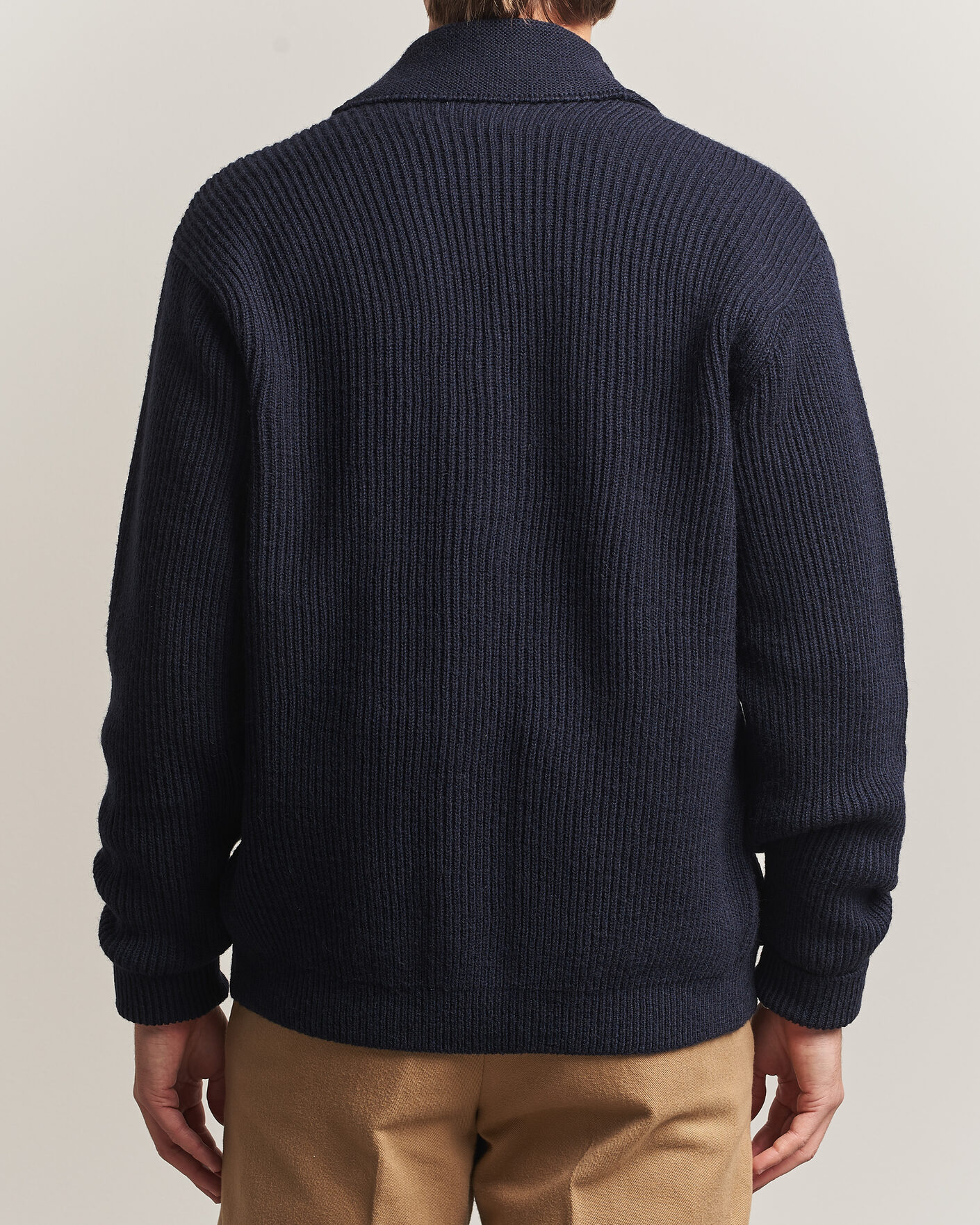 Herre | Gensere | Kamakura Shirts | McQueen Shawl Collar Cardigan Navy