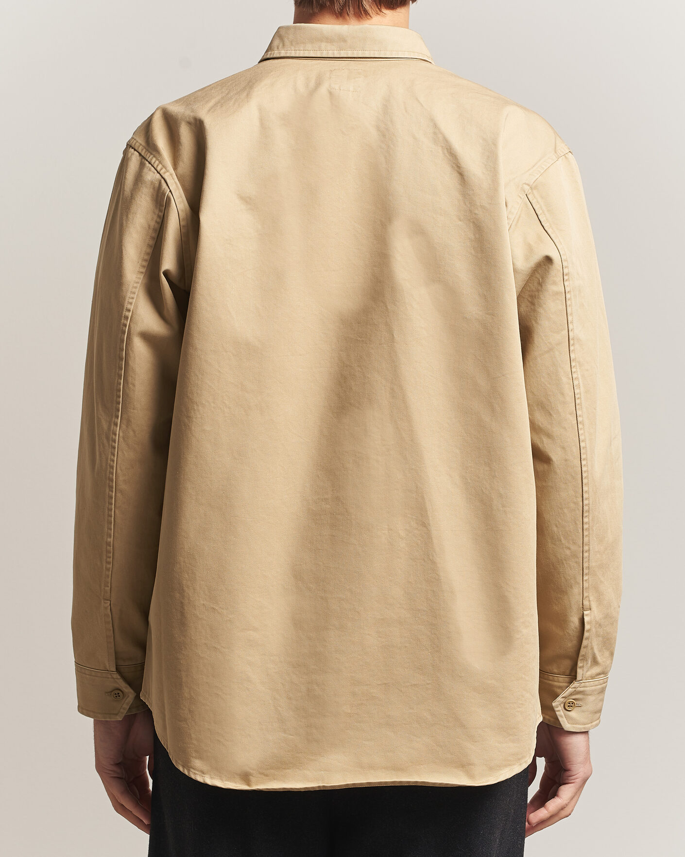 Herre | Skjorter | Kamakura Shirts | Cotton Twill CPO Overshirt Beige