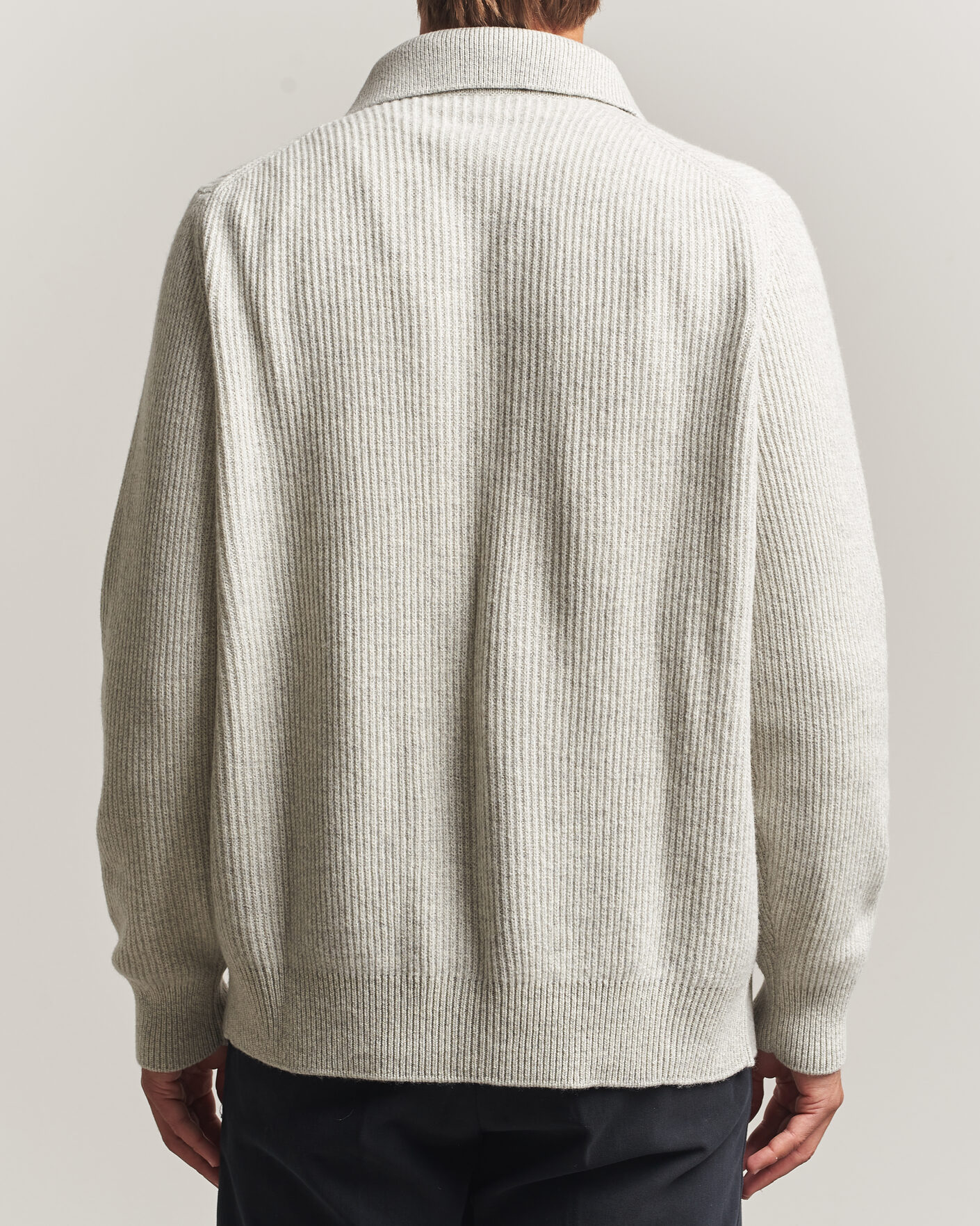 Herre | Gensere | Lardini | Heavy Knitted Cardigan Light Grey