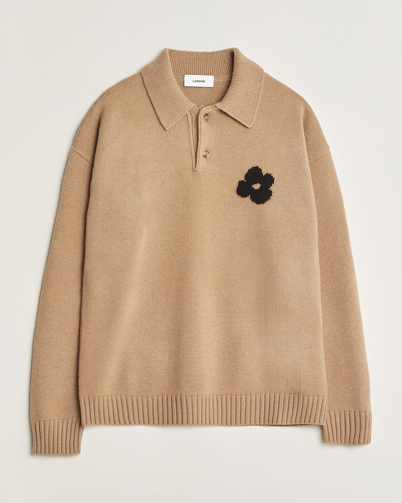 Herre | Gensere | Lardini | Knitted Wool/Cashmere Polo Brown