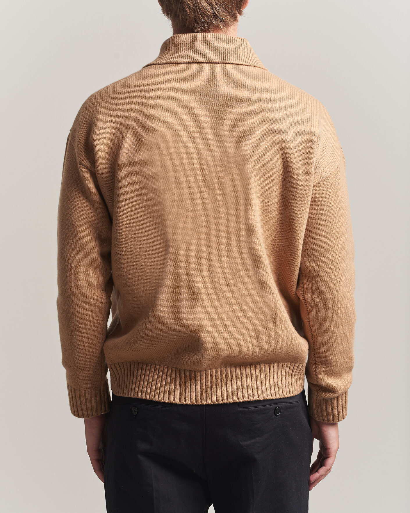 Herre | Gensere | Lardini | Knitted Wool/Cashmere Polo Brown