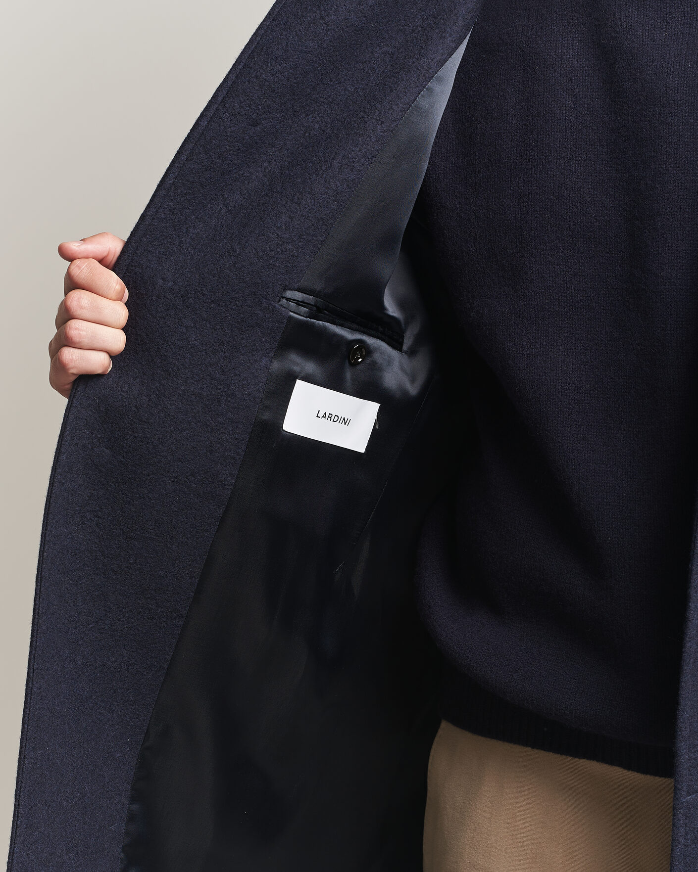 Herre | Jakker | Lardini | Wool/Cashmere Boucle Car Coat Navy