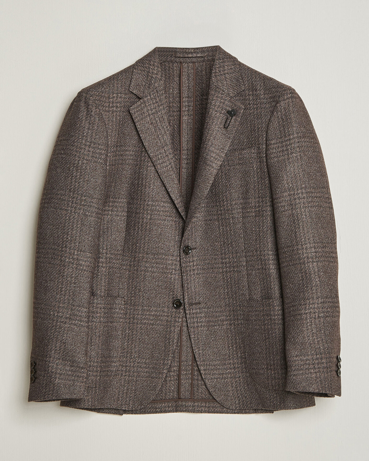 Herre | Dressjakker | Lardini | Wool Structure Checked Blazer Brown