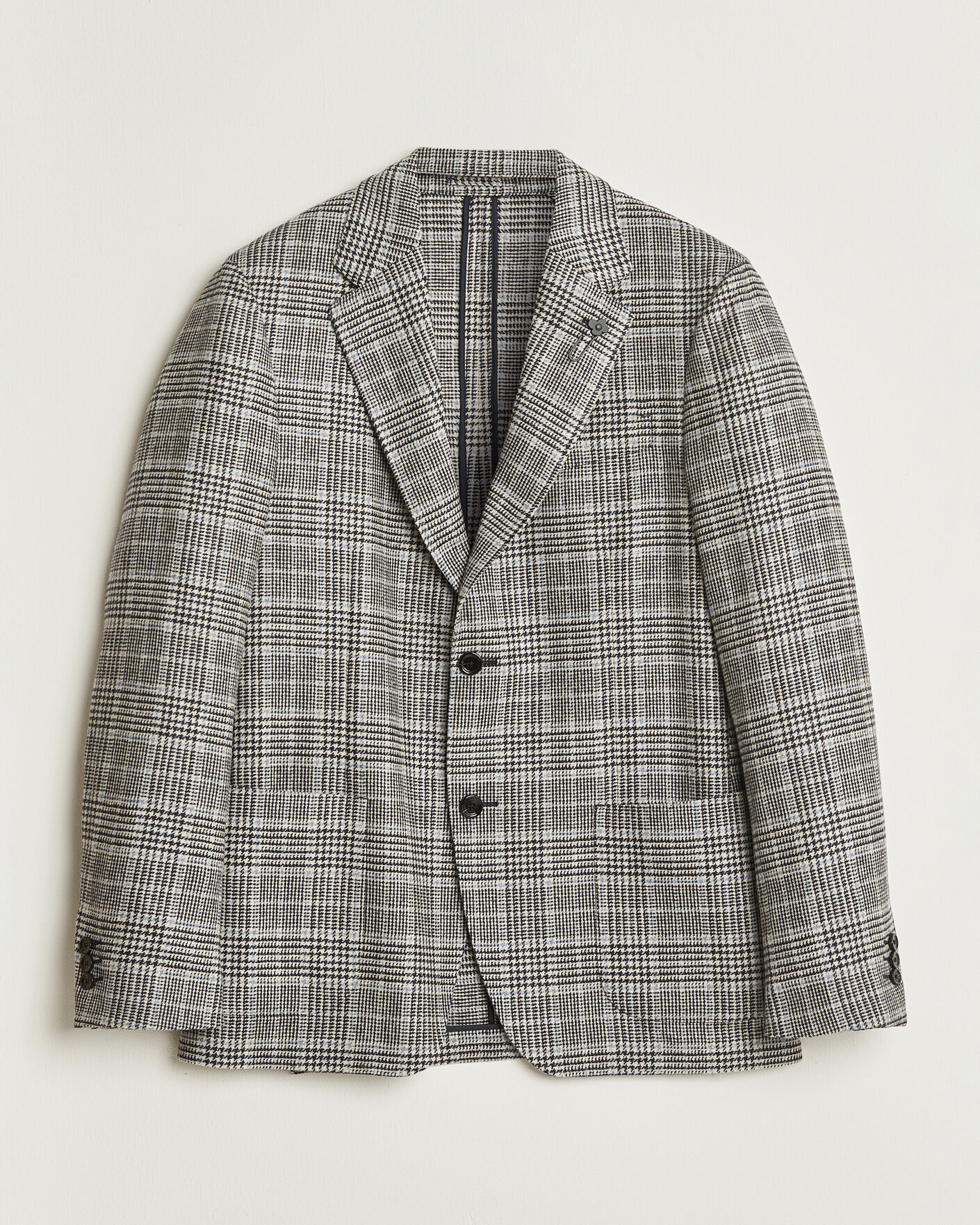 Herre | Dressjakker | Lardini | Wool/Cashmere Houndstooth Blazer Blue