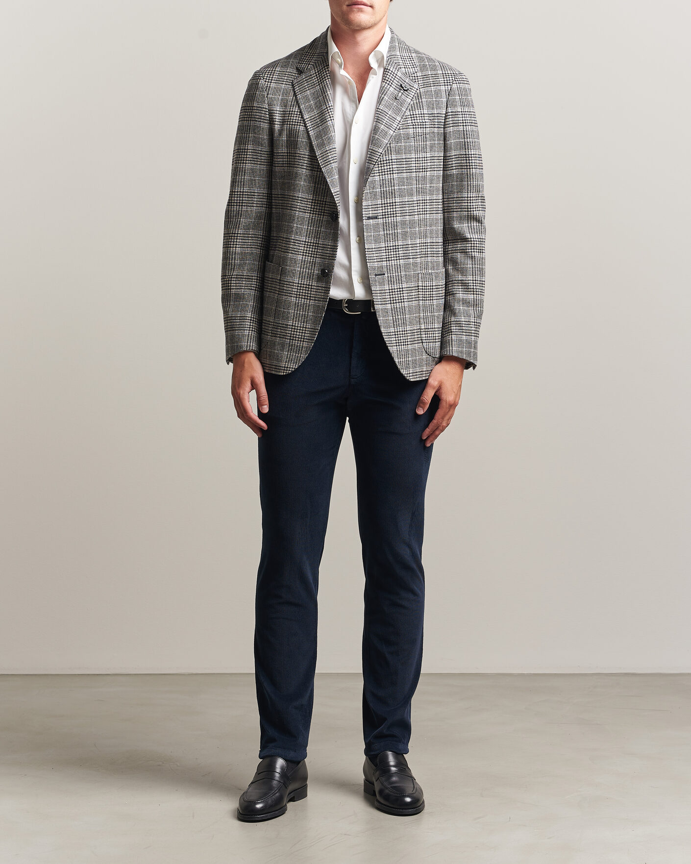 Herre | Dressjakker | Lardini | Wool/Cashmere Houndstooth Blazer Blue