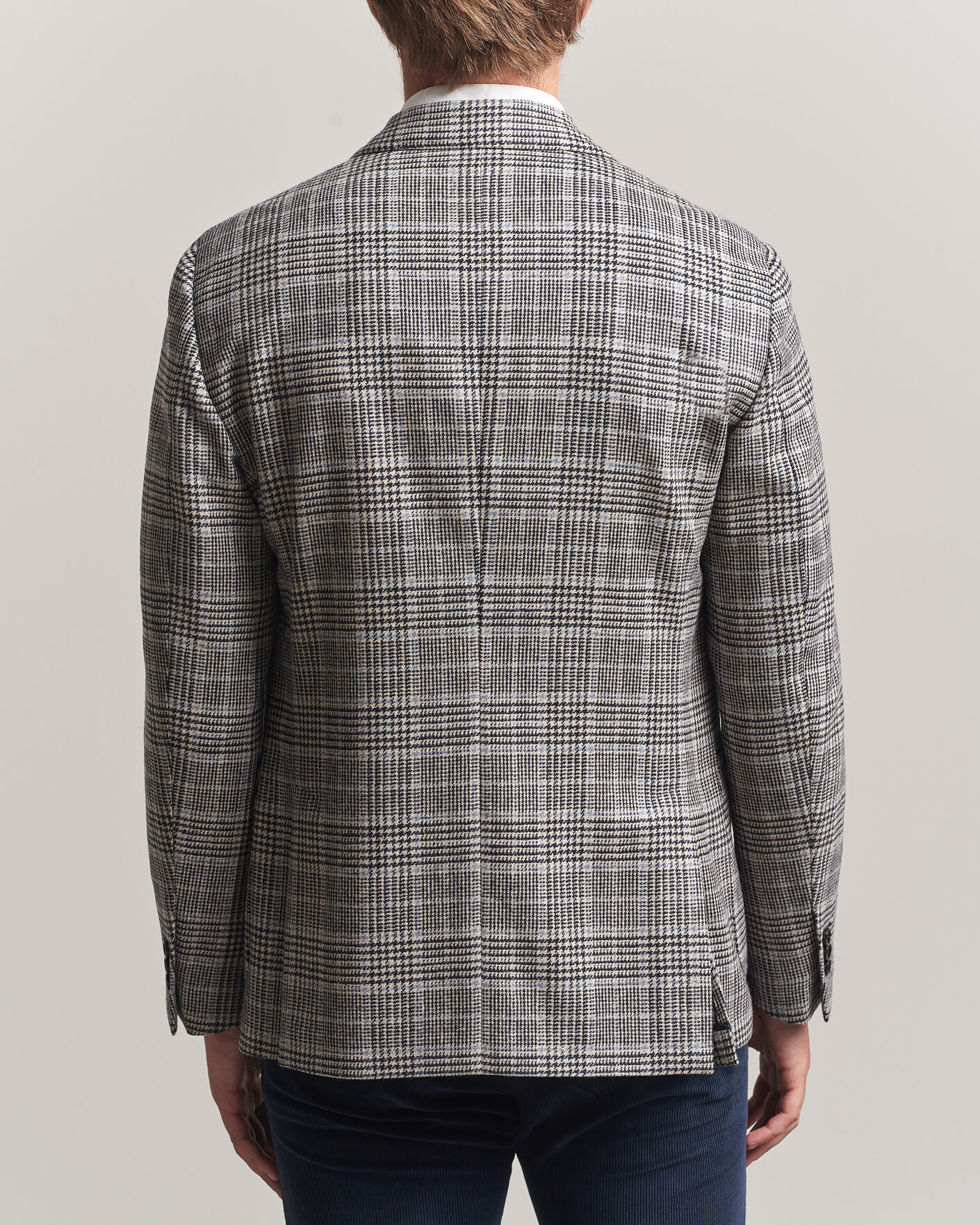 Herre | Dressjakker | Lardini | Wool/Cashmere Houndstooth Blazer Blue