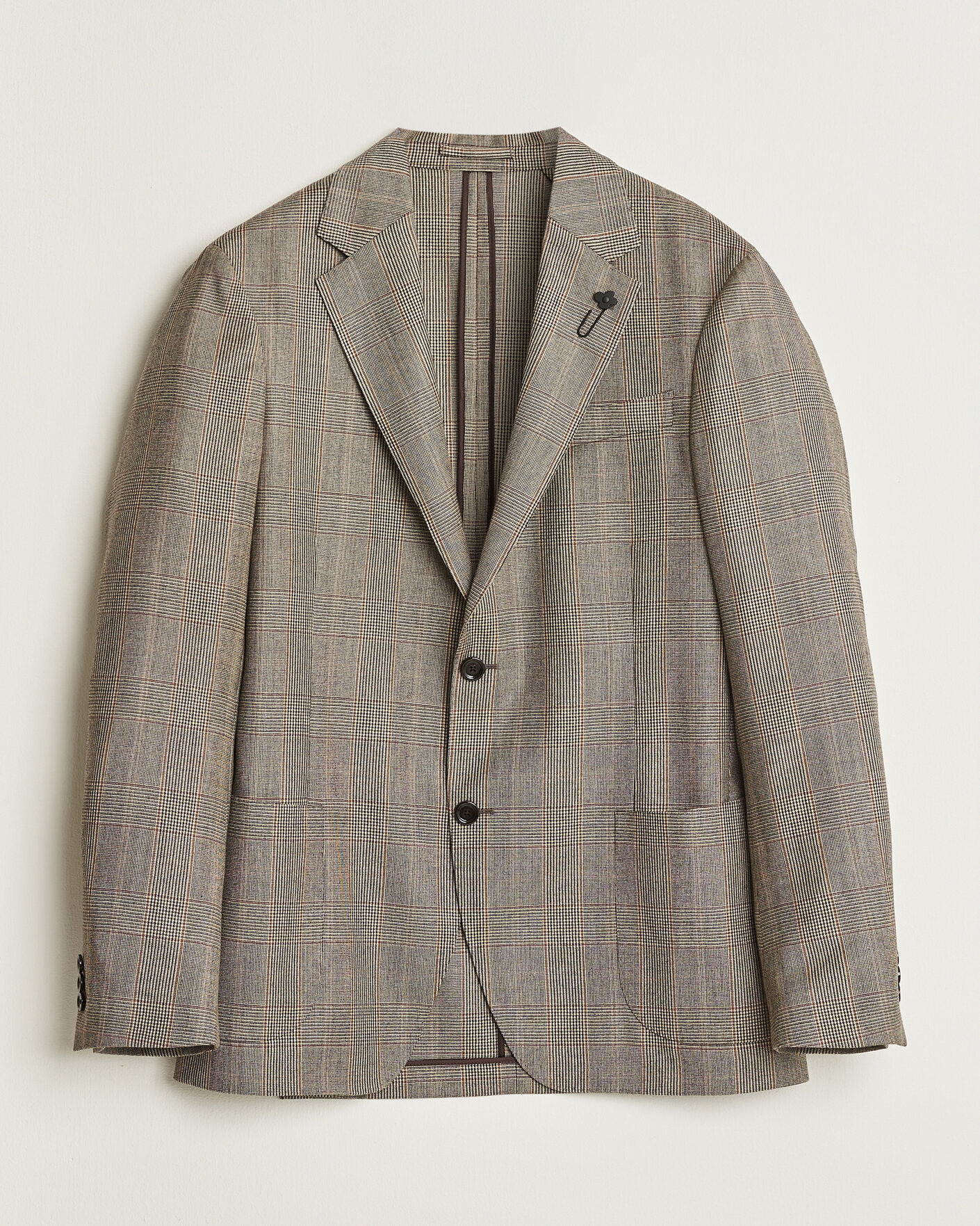 Herre | Dressjakker | Lardini | Wool Prince of Wales Check Blazer Brown