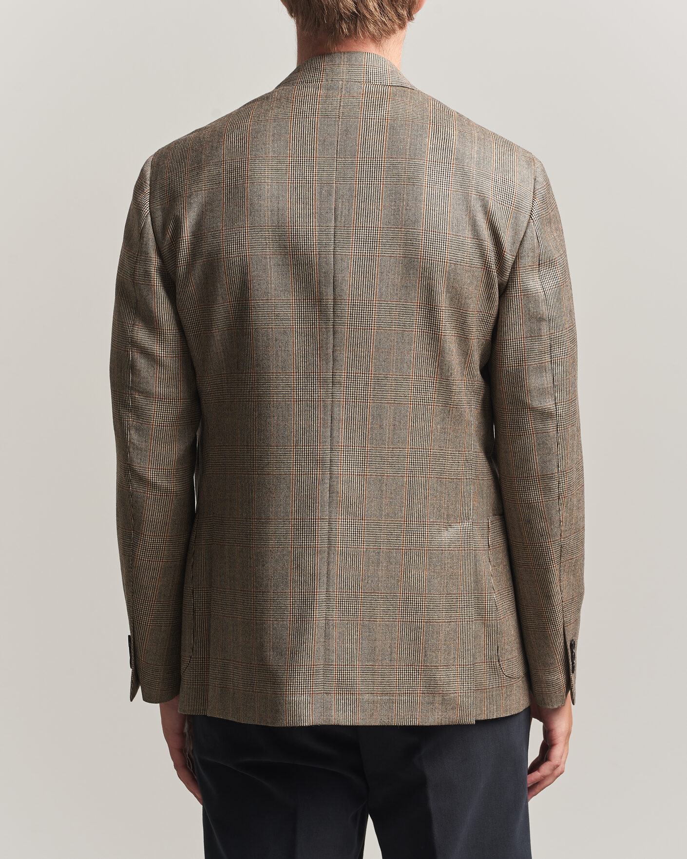 Herre | Dressjakker | Lardini | Wool Prince of Wales Check Blazer Brown