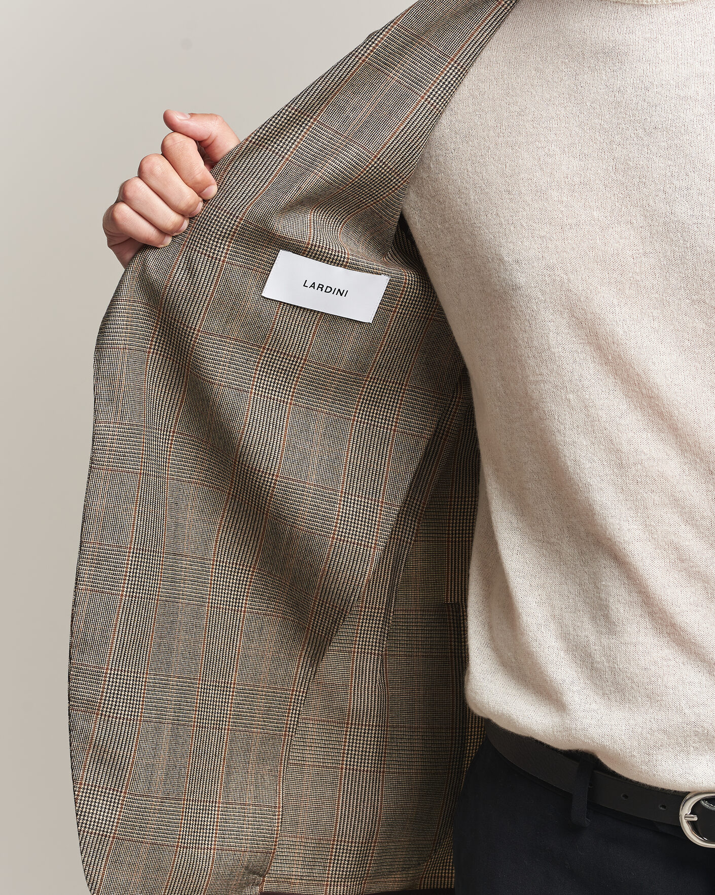 Herre | Dressjakker | Lardini | Wool Prince of Wales Check Blazer Brown