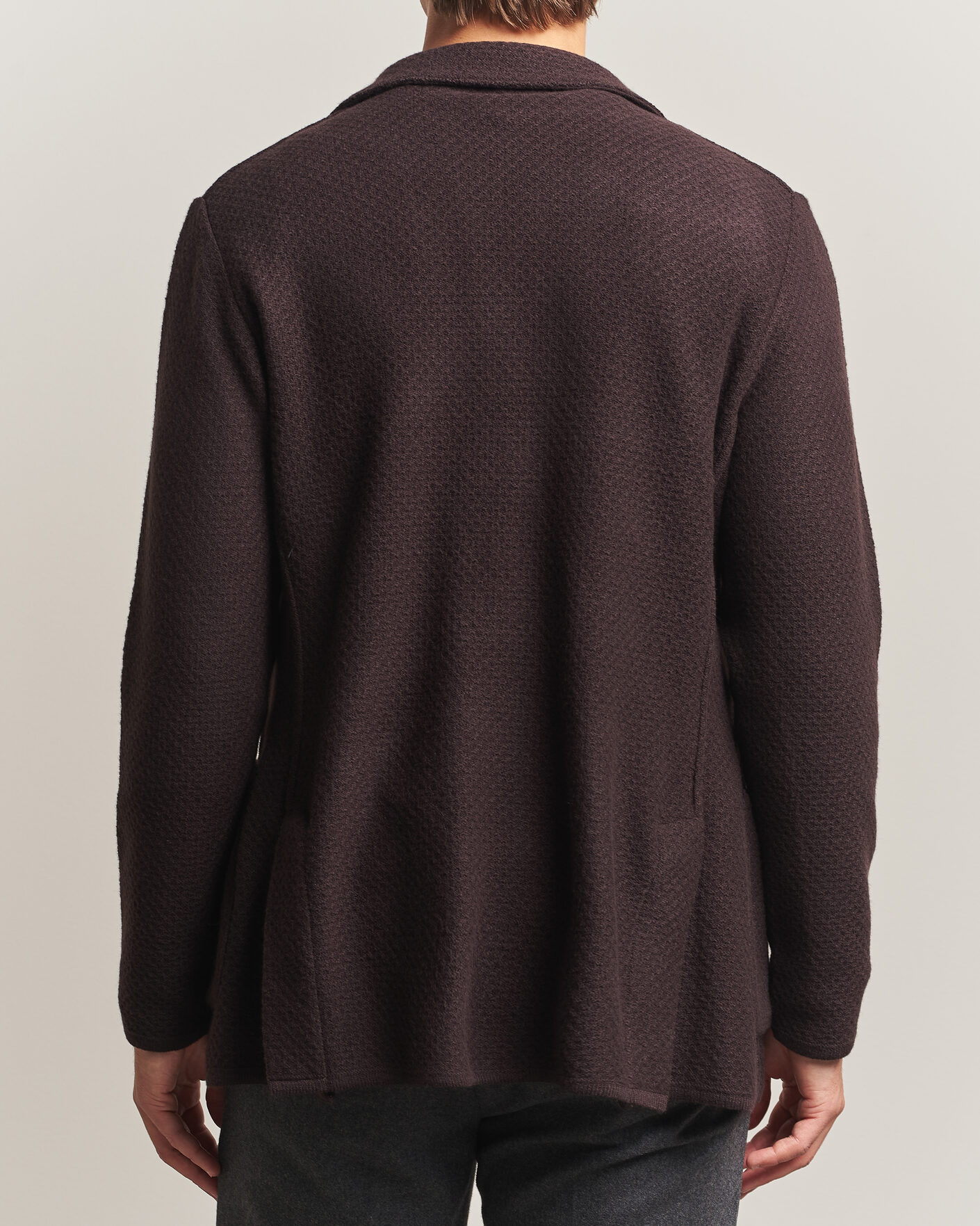 Herre | Dressjakker | Lardini | Knitted Structure Wool/Cashmere Blazer Brown