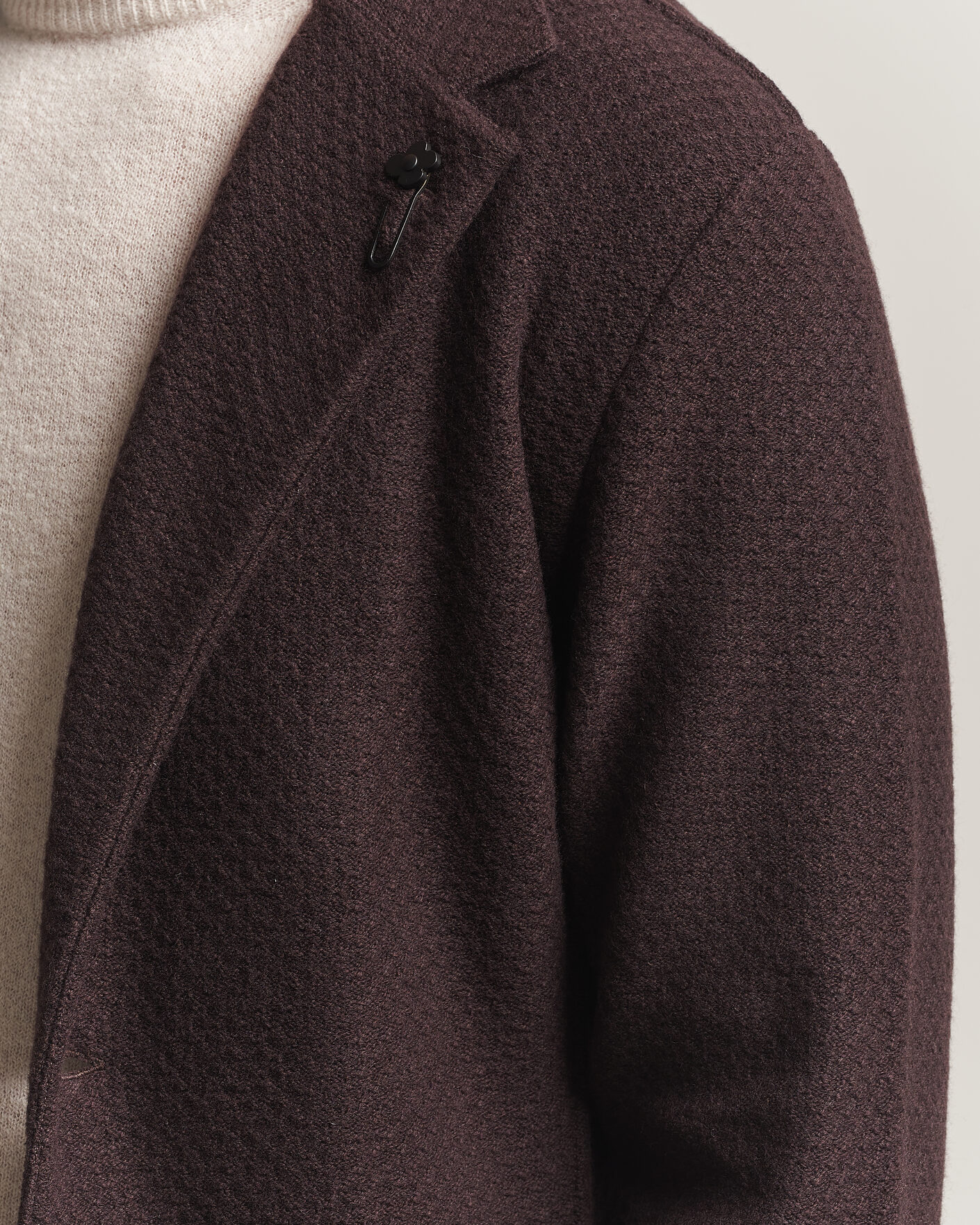 Herre | Dressjakker | Lardini | Knitted Structure Wool/Cashmere Blazer Brown