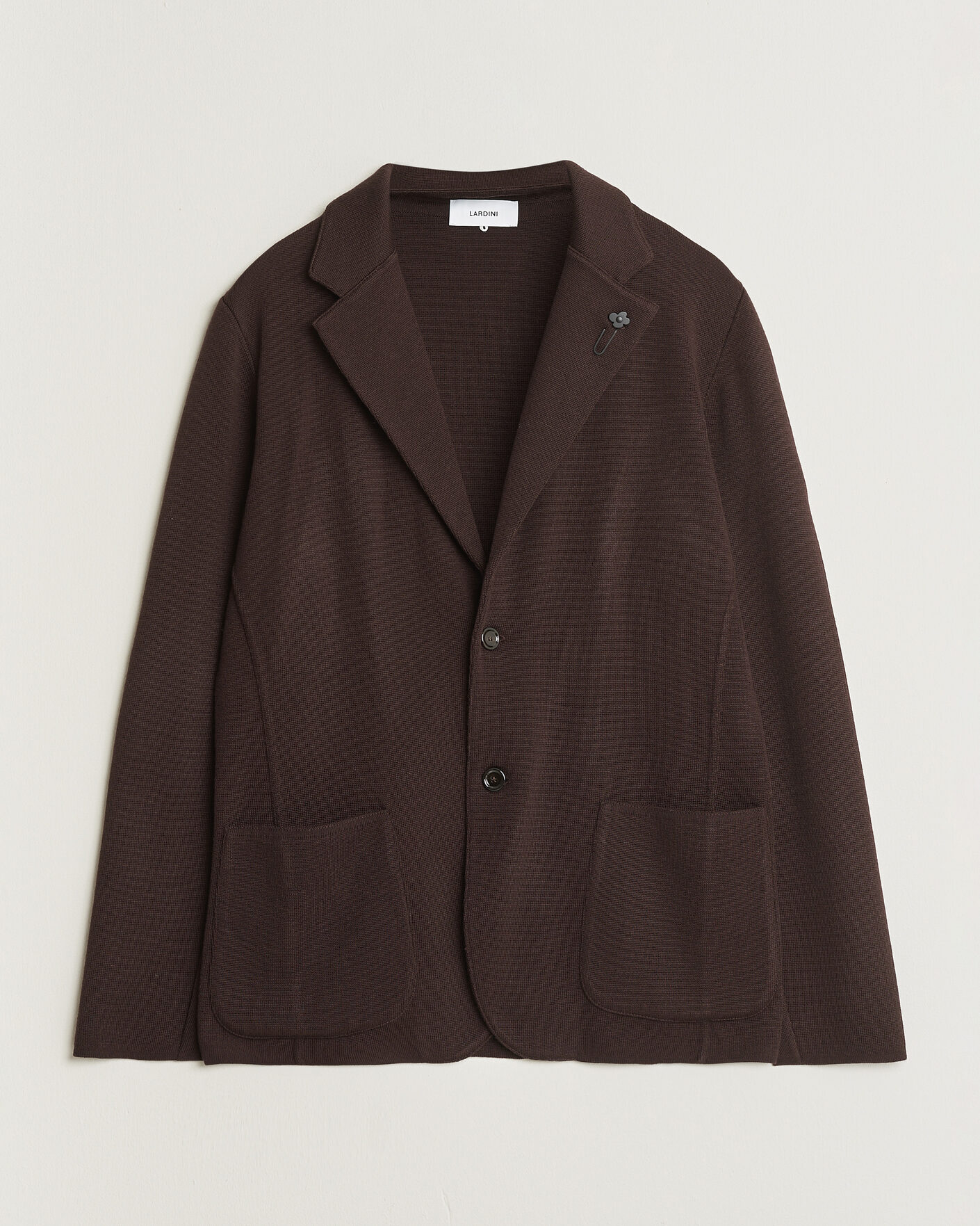 Herre | Dressjakker | Lardini | Knitted Wool Blazer Brown