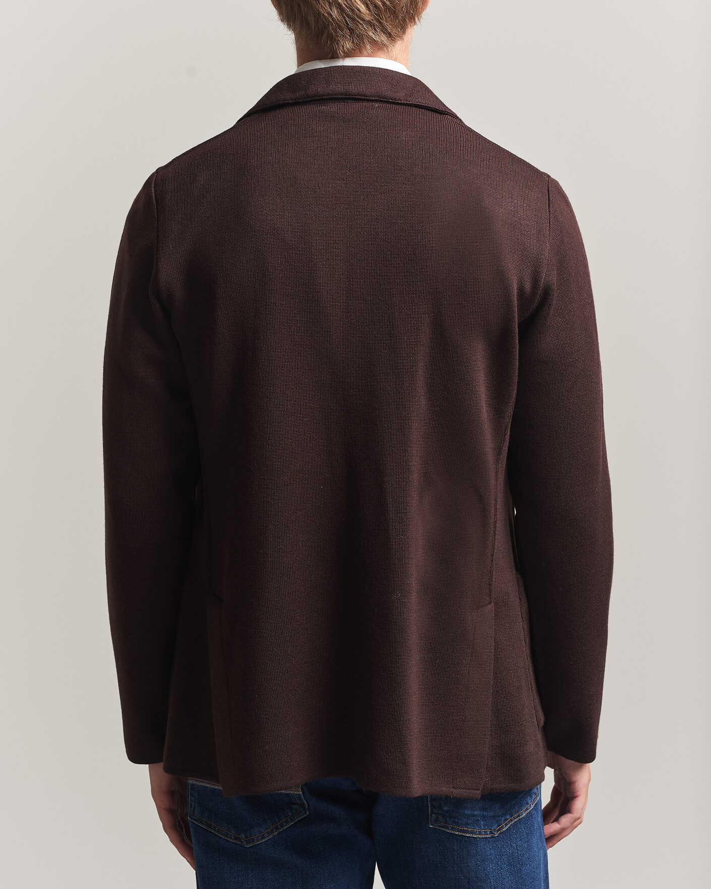 Herre | Dressjakker | Lardini | Knitted Wool Blazer Brown