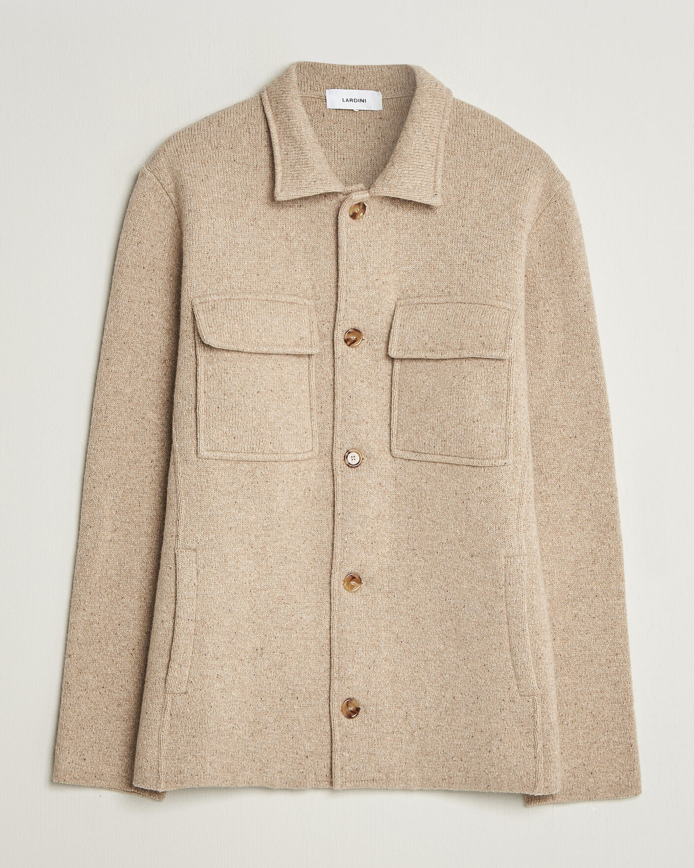 Herre | Gensere | Lardini | Knitted Shirt Jacket Beige