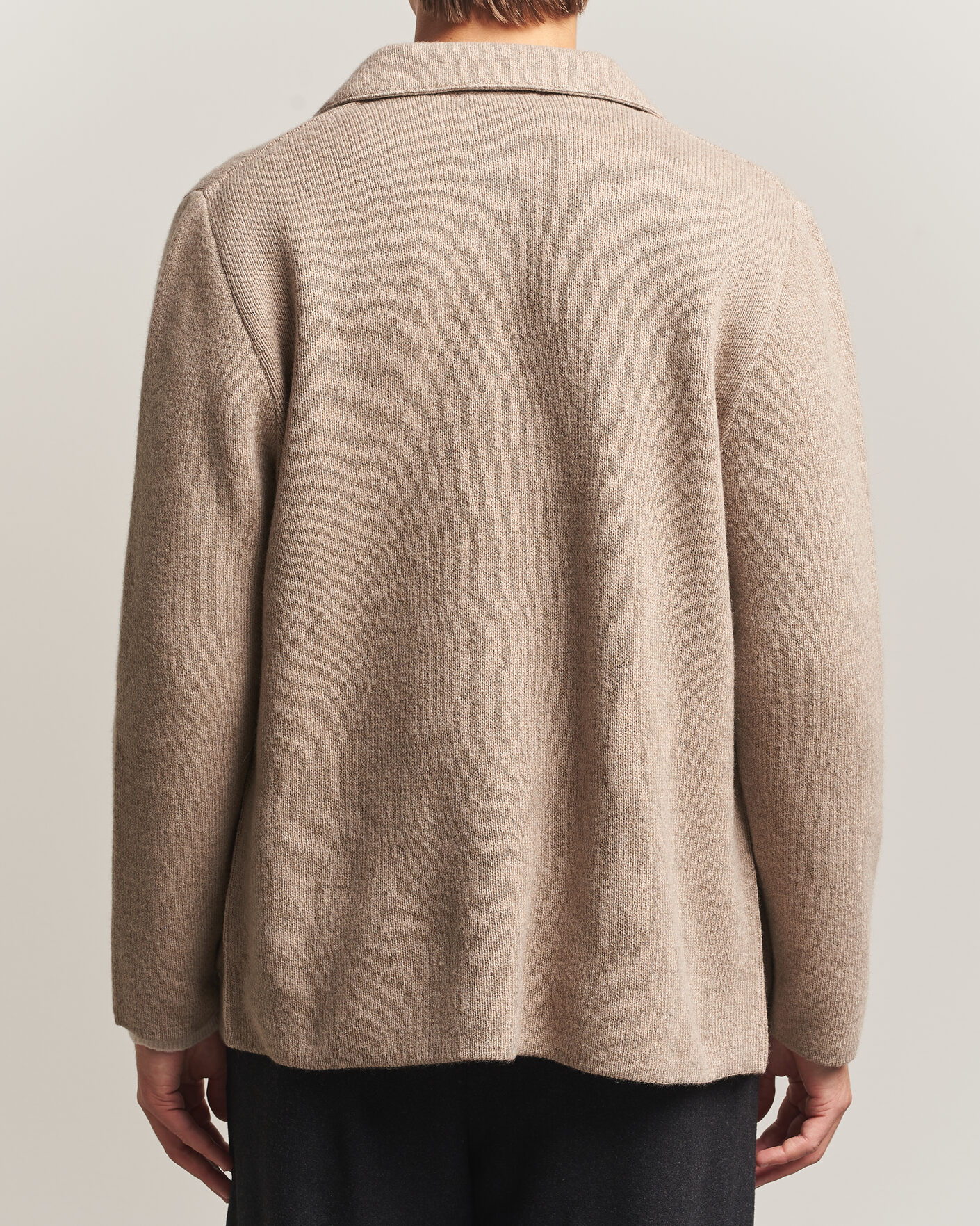 Herre | Gensere | Lardini | Knitted Cashmere Overshirt Light Brown