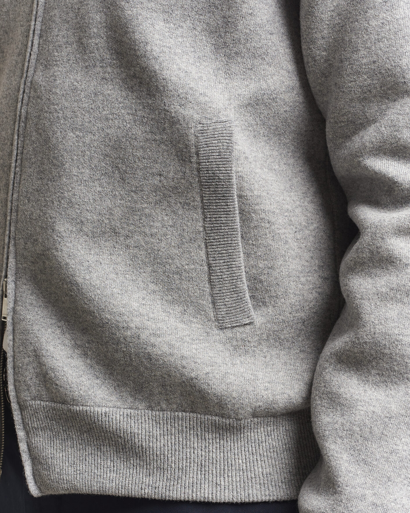 Herre | Jakker | Lardini | Knitted Wool Bomber Jacket Grey